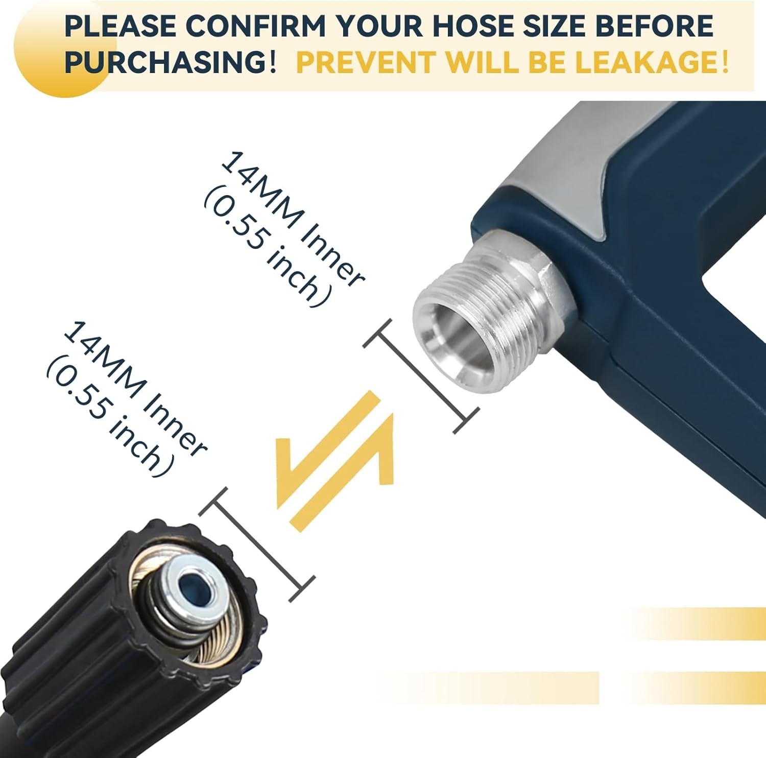 4000 PSI High Pressure Washer Gun with Stainless Steel Connector and Safety Lock
