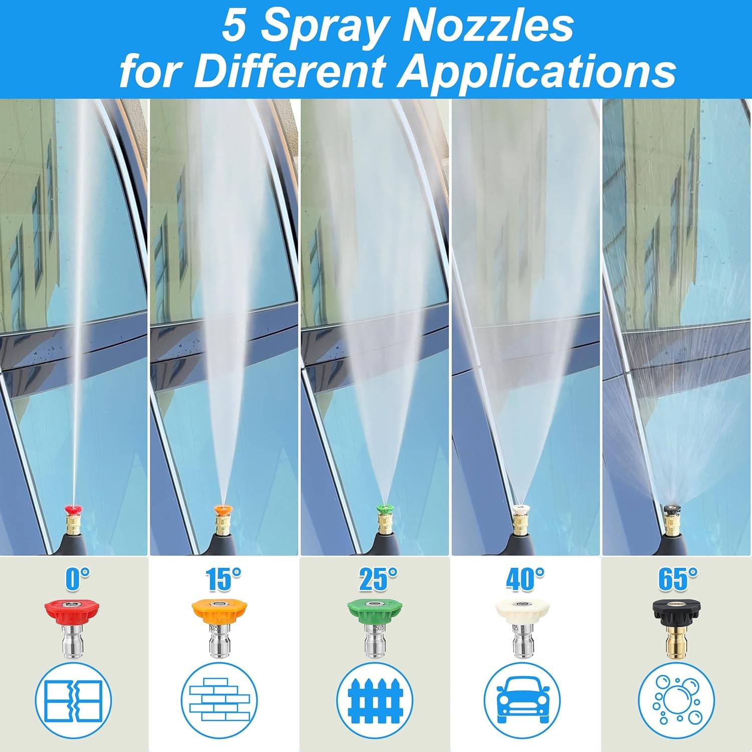 3000PSI High Pressure Power Washer Spray Gun Wand Lance Nozzle Kit Power Washer