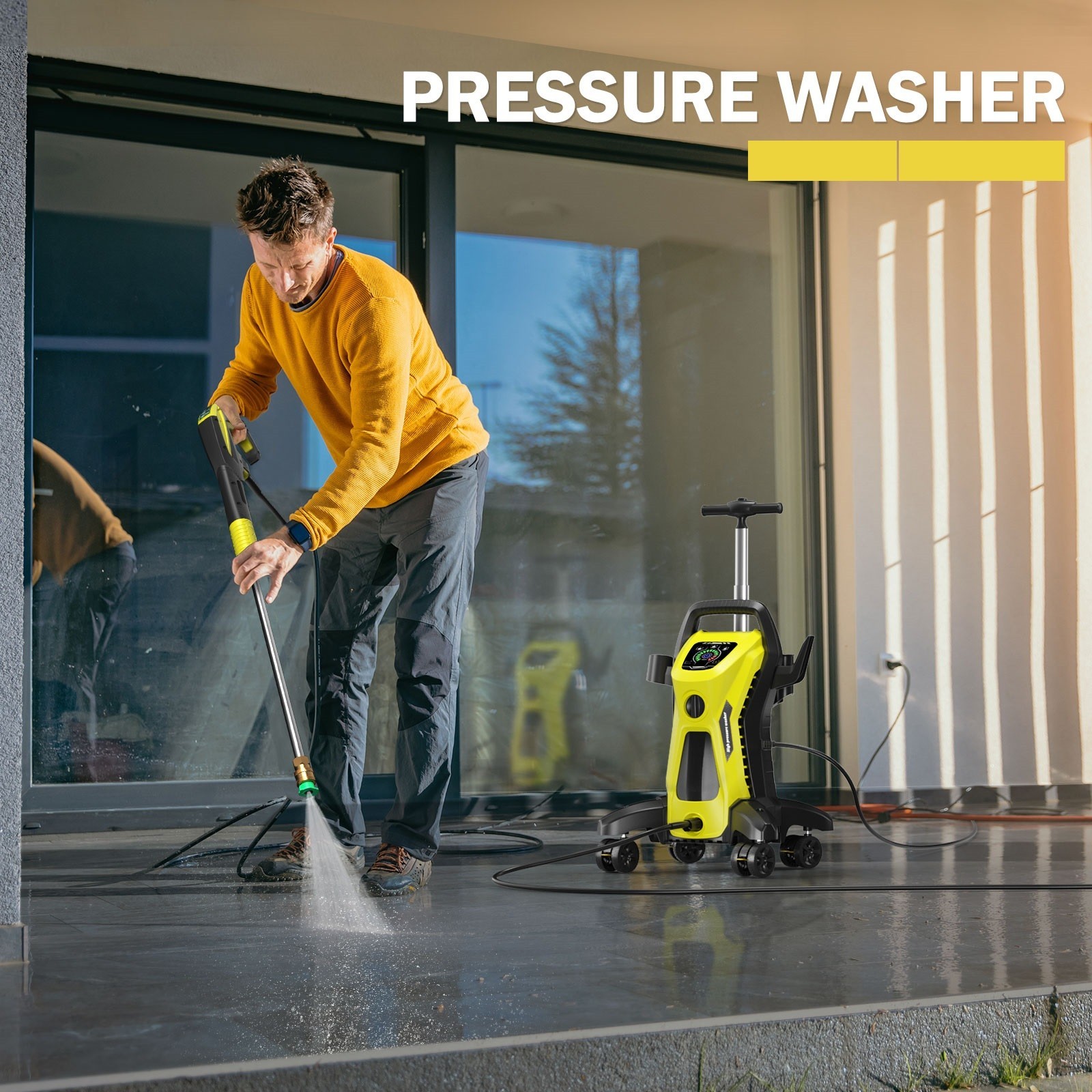 Pressure Washer 4500PSI 3.9GPM Adj-15-Level Touch Screen,car,home,yard,deck,RV
