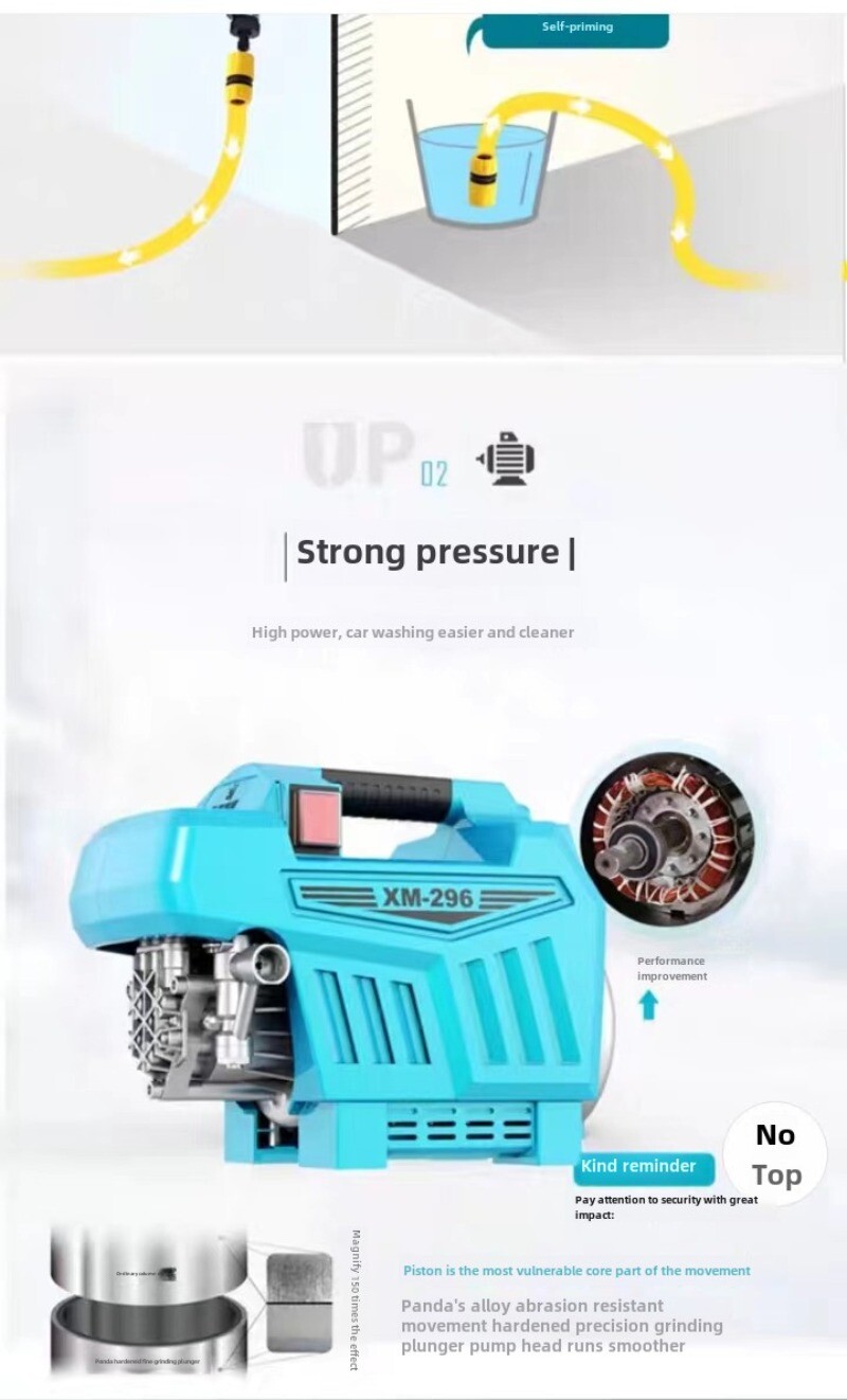 M-296 High Pressure Washing Machine 100bar 220V 1.3KW Portable Car Washer