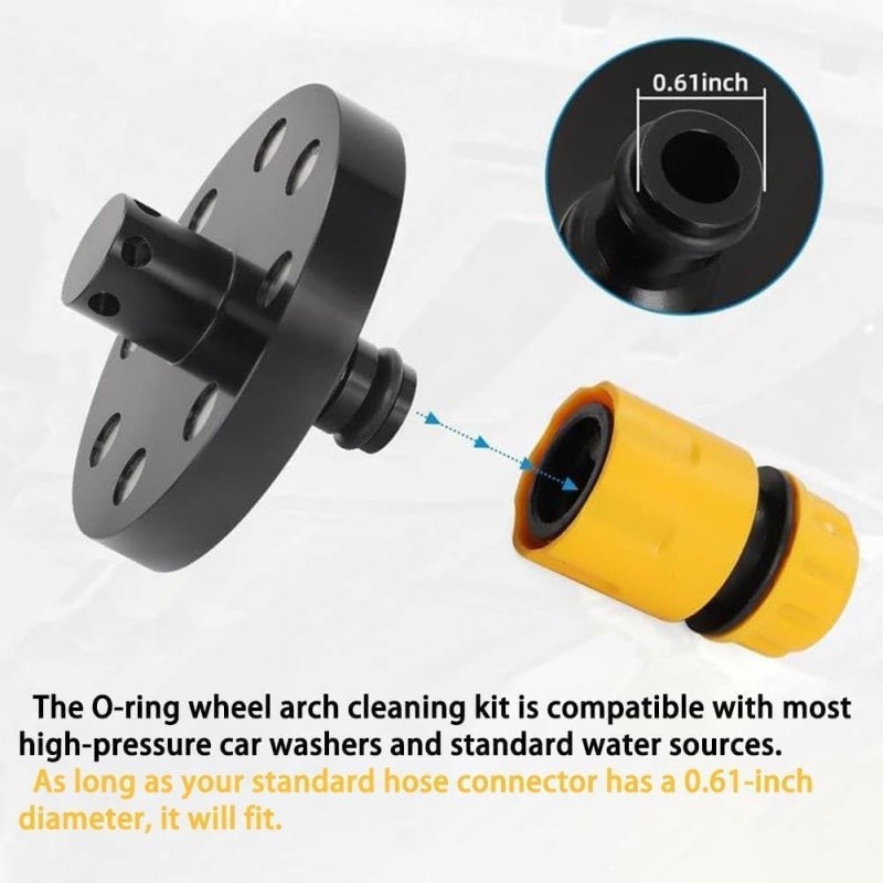 O-Ring Chassis Cleaner Flusher Kit,Magnetic Base & 360°Spinning Nozzle for Truck