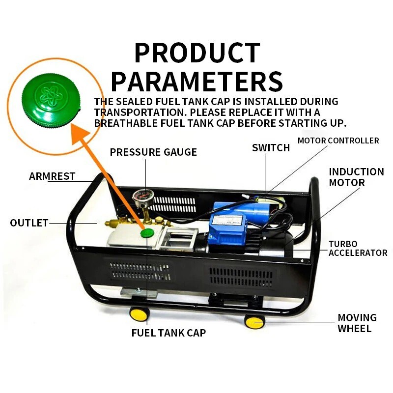 220V Home Car Wash Machine High Pressure Water Pump High Power Washer Brush