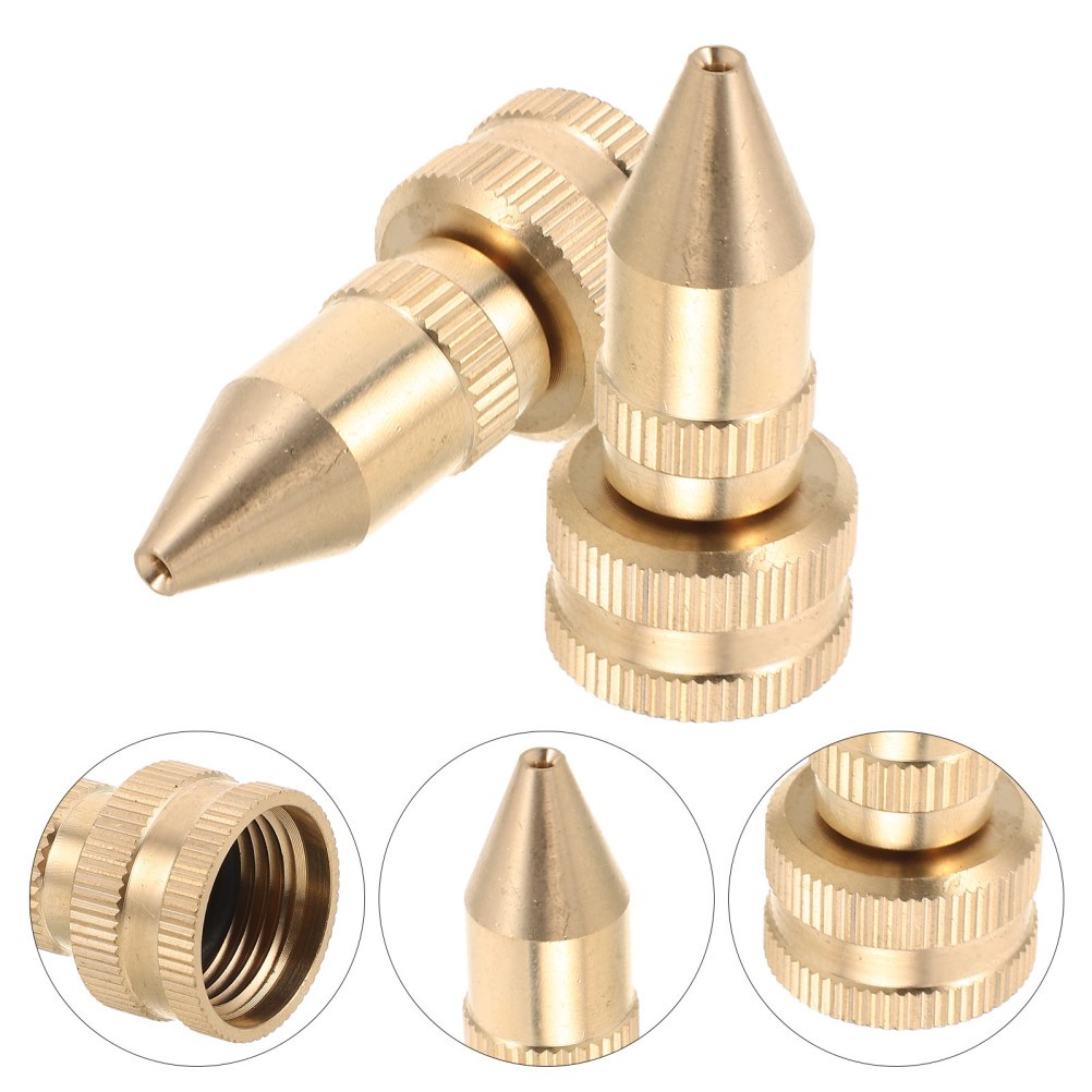 2Pcs Brass Garden Pump Sprayer Nozzle Durable Adjustable Spray Tips for Garden