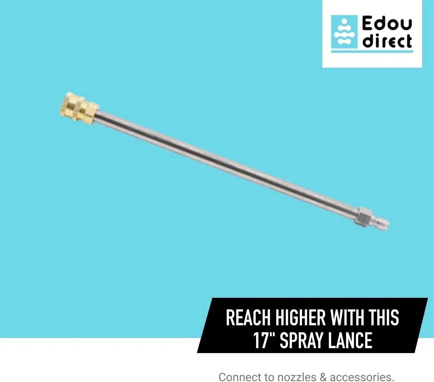 Pressure Washer Extension Wand, 17 Inch Stainless Steel, Power Lance, 1/2 Pack