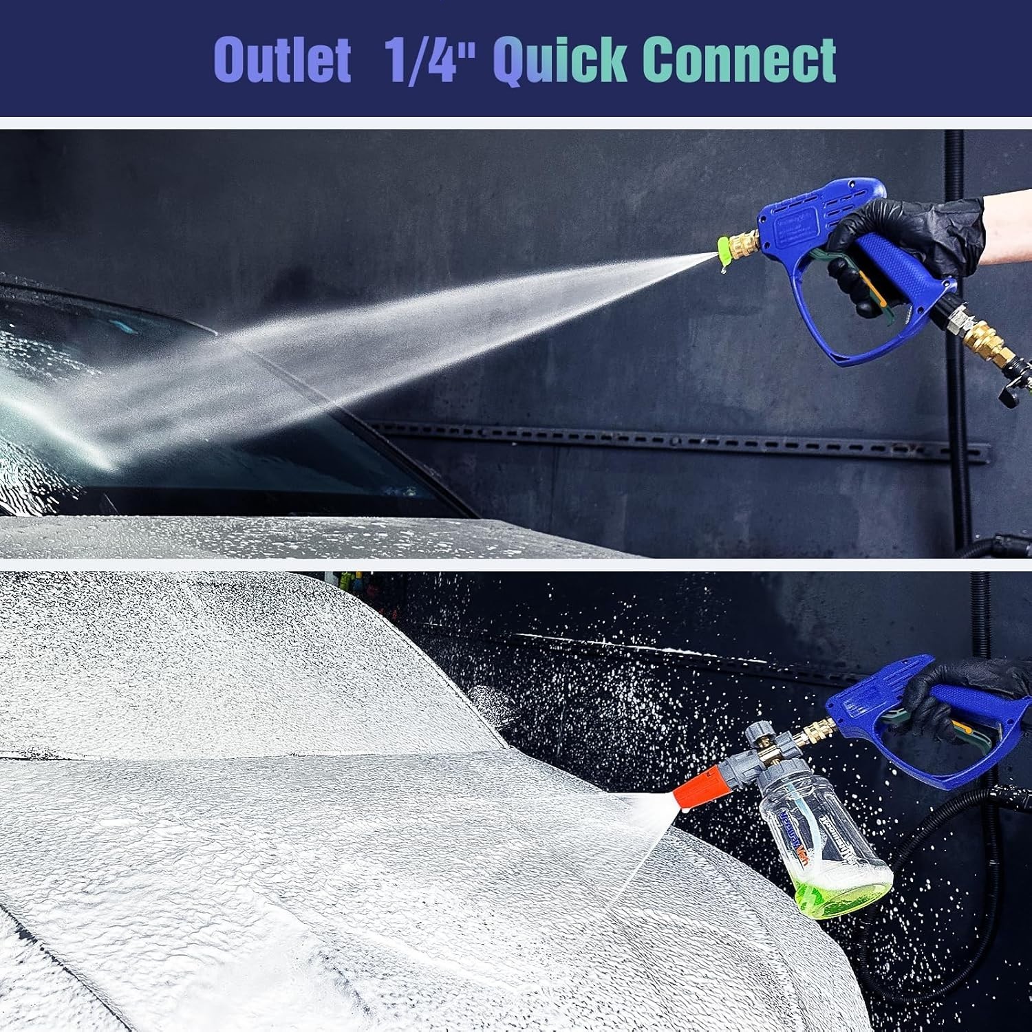 High Pressure Washer Gun with Swivel 3/8″ Quick Connect and M22 14mm / 15mm Fitt