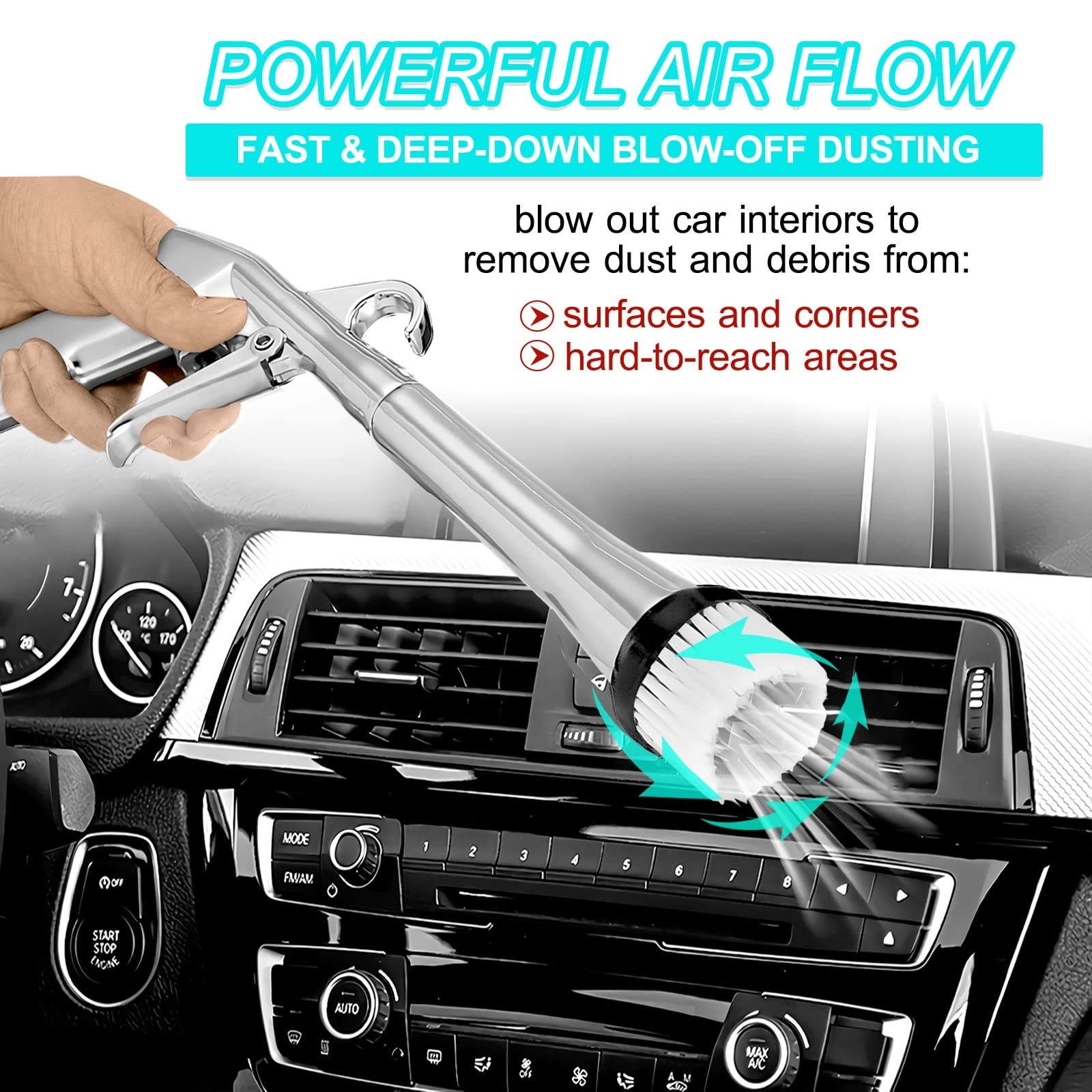 Car Cleaning Gun High Pressure Car Cleaning Tool Air Blow Gun Car Detailing Kit