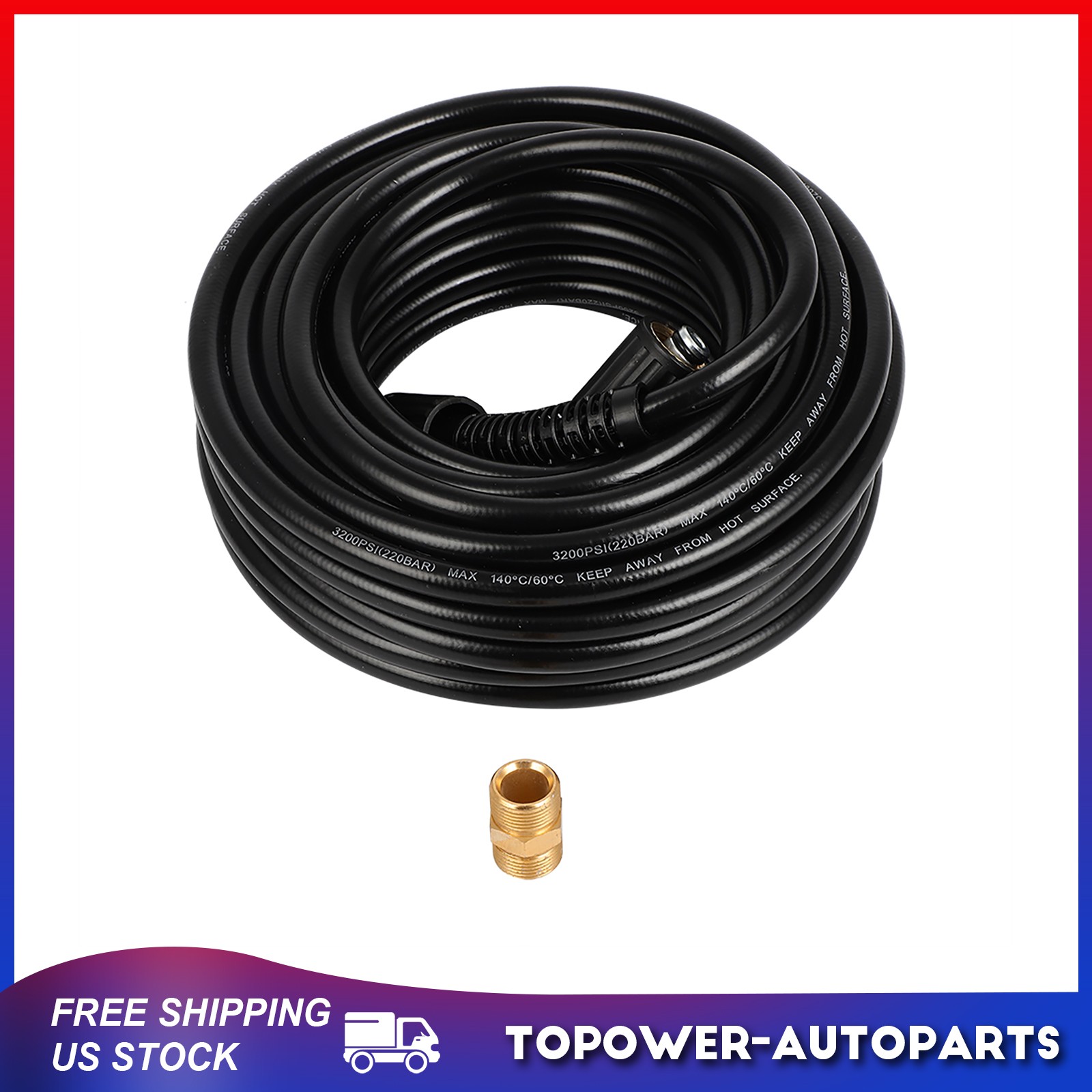 High Pressure Washer Hose 50ft 3200PSI M22 Power Washer Extension Hose