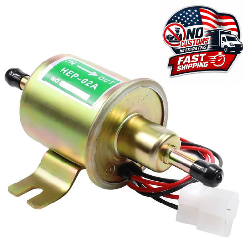 12V Universal Electric Fuel Pump Inline Low Pressure 2.5-4 PSI Gas Diesel HEP-02
