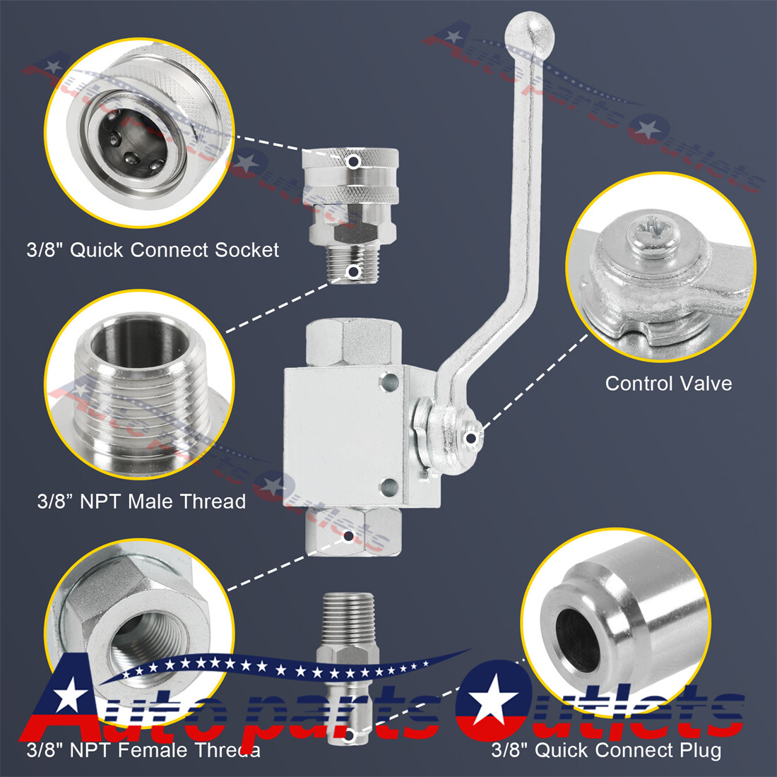 New 4500 Psi 3/8″ Fitting Female Out Steel Ball Valve For Pressure Washers Max