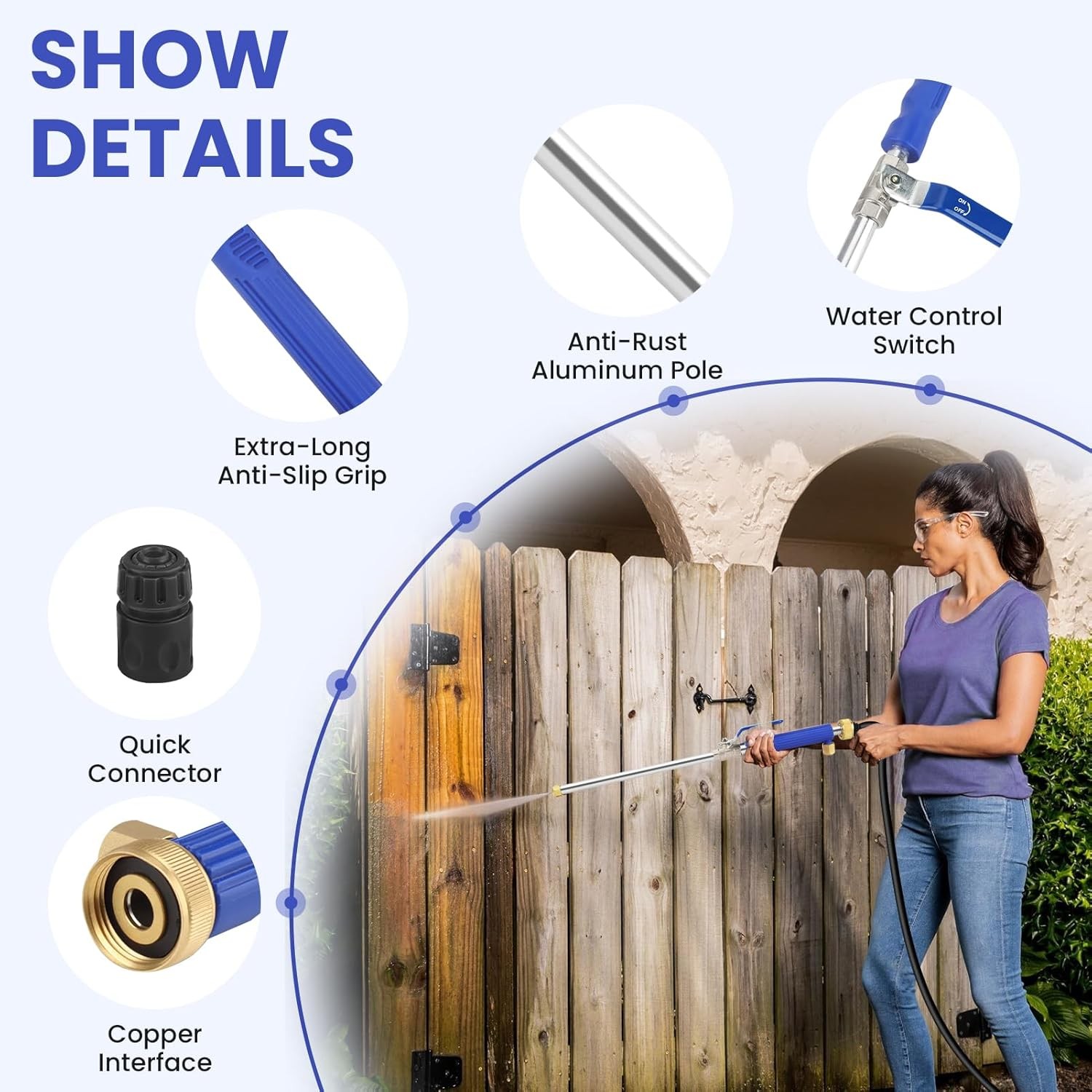 5000 PSI Jet Nozzle for Garden Hose with 2 Nozzles & Quick Connectors