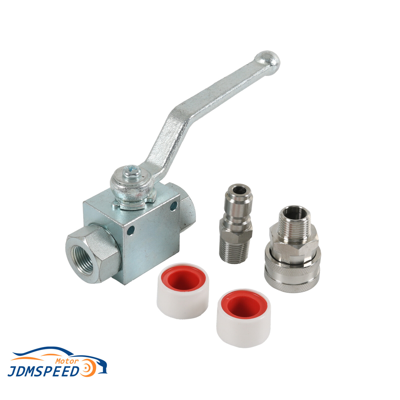NEW Steel High Pressure Washer Ball Valve Kit 3/8 Inch Quick Connect 4500 PSI