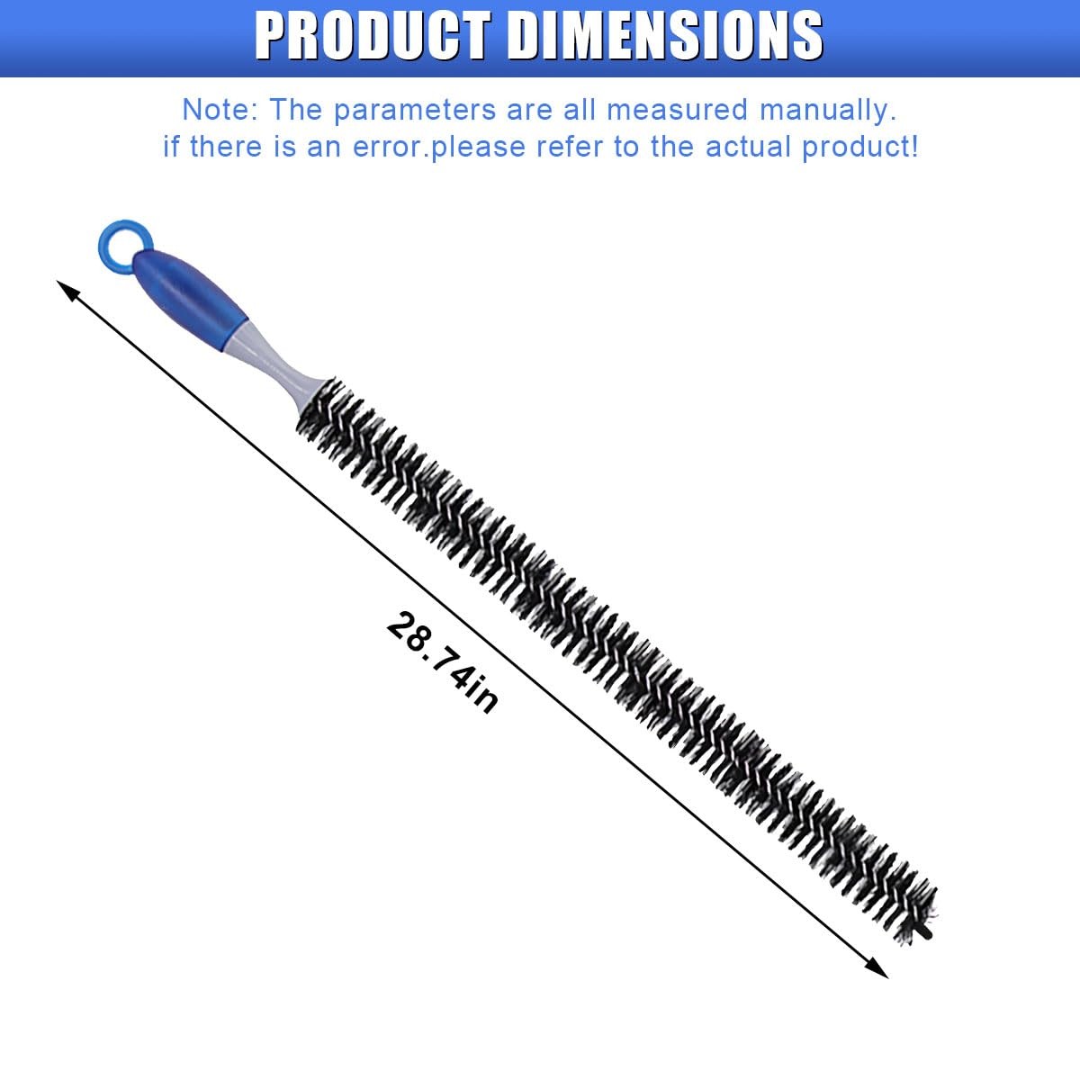 Tuxihapp Long Handle Car Engine Cleaning Brush, Hard Bristle 2PCS, Black