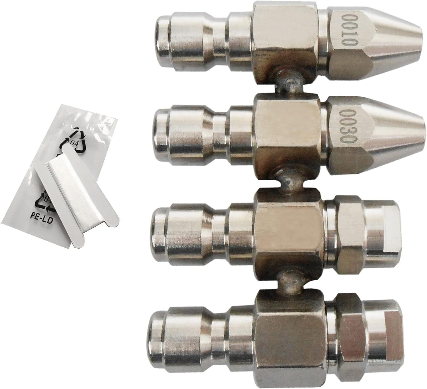 4 GPM Pressure Washer Nozzle J Rod Tip Water Cleaning Soft Wash Nozzle Kit 4-Way