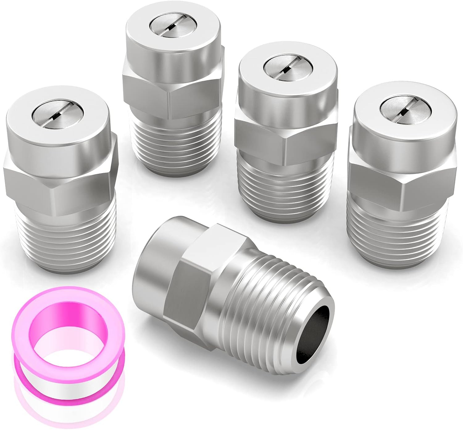 25 Degree Surface Cleaner Tips, 1/4 Inch NPT Male, 2.5 Orifice, 4000 PSI Threade