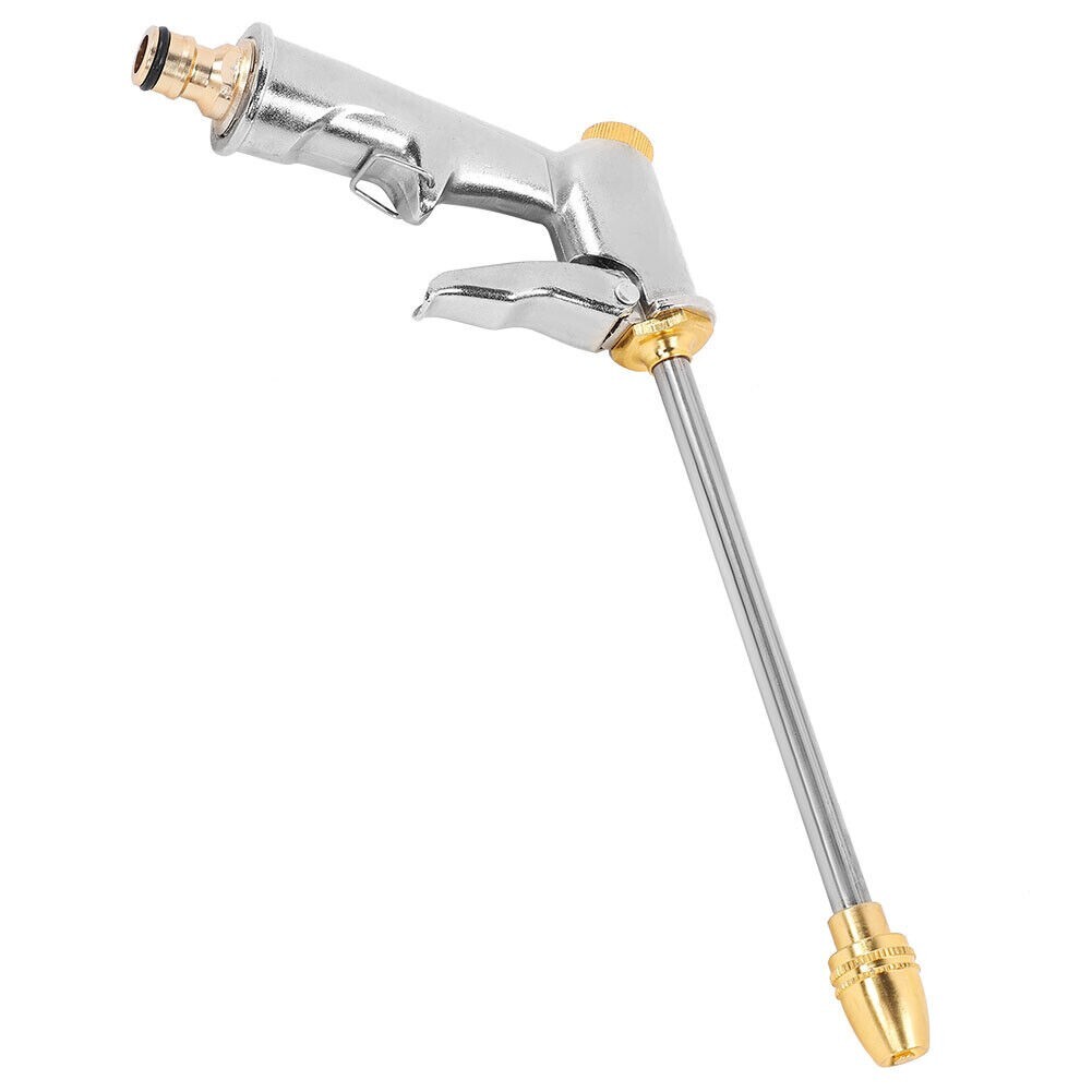 High Pressure Water Gun Long Nozzle Water Spray Gun Adjustable Strong Zinc