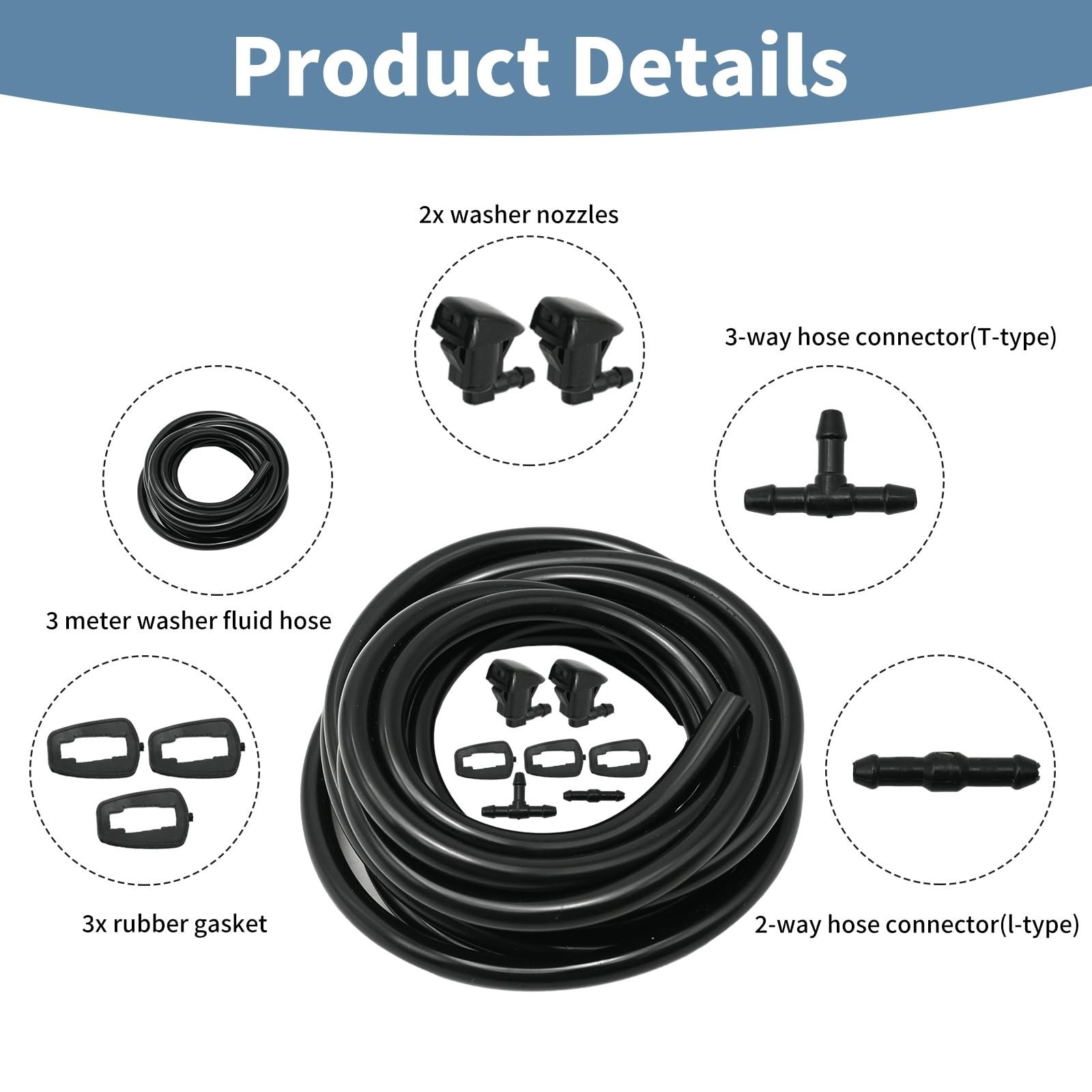 Windshield Washer Squirter Nozzle Kit Spray Jet Kit 55079049AA Replacement fo…