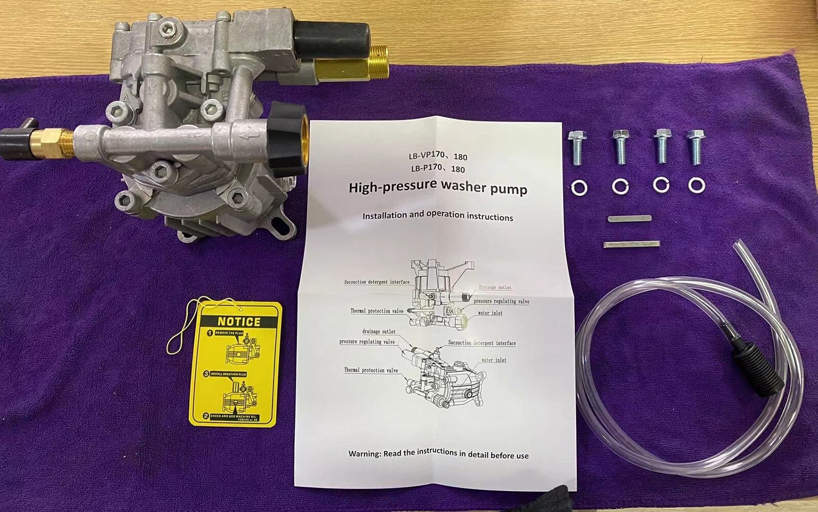 3000PSI Power Pressure Washer Pump for 3/4″ Shaft Horizontal Washer Pump