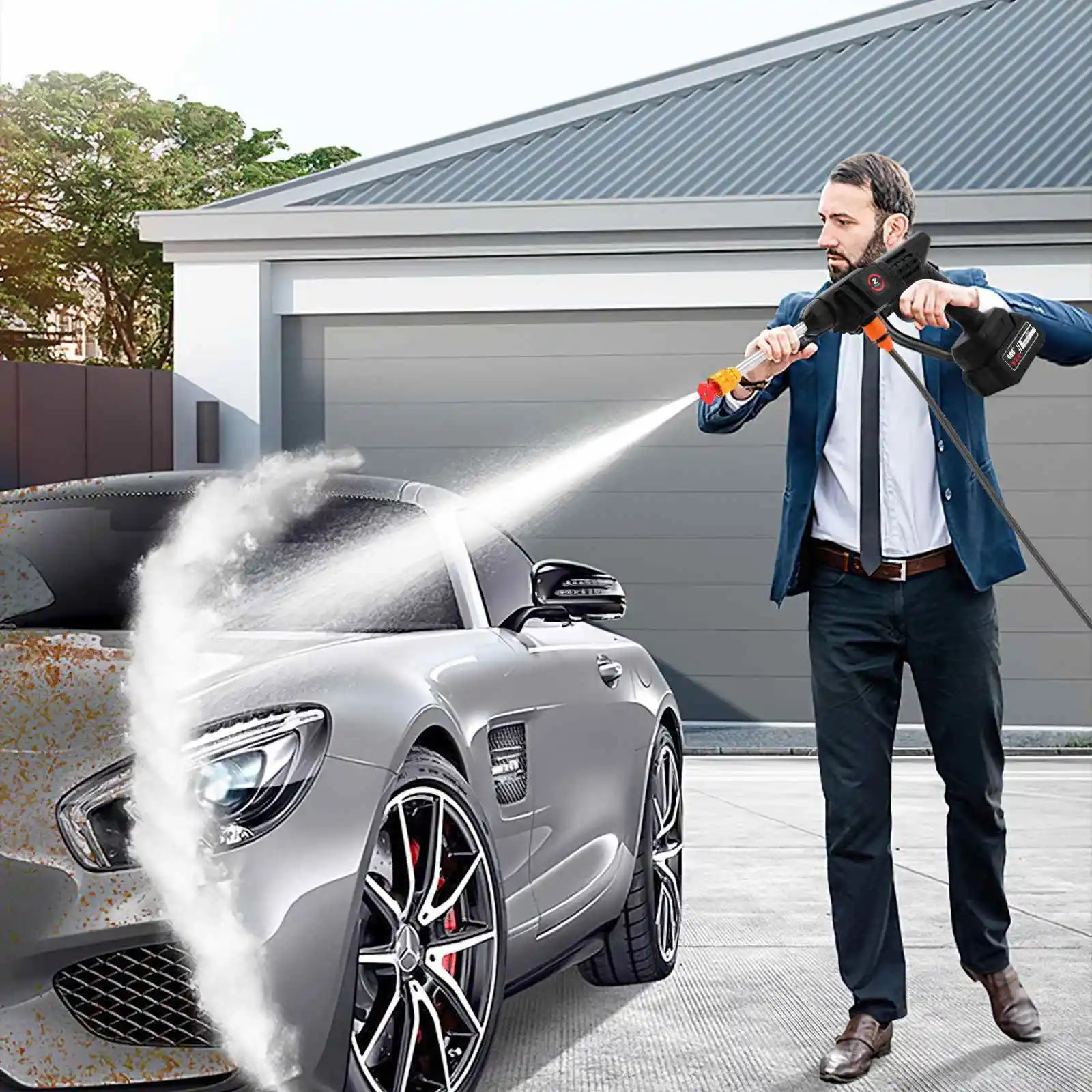 50Bar Cordless High Pressure Washing Lever Spray Gun…
