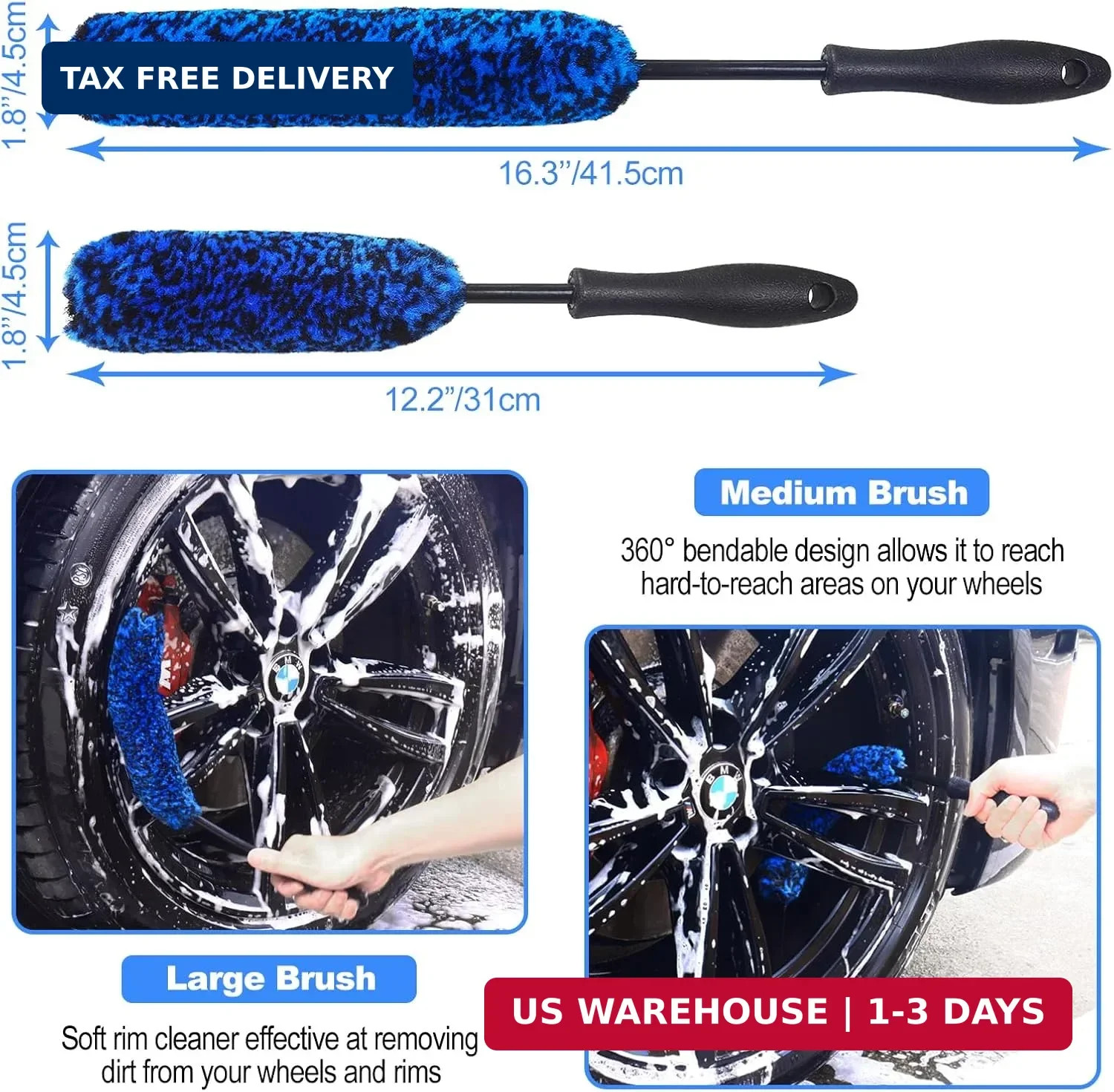 Wheel Cleaning Detailing Cleaning Brush Kit