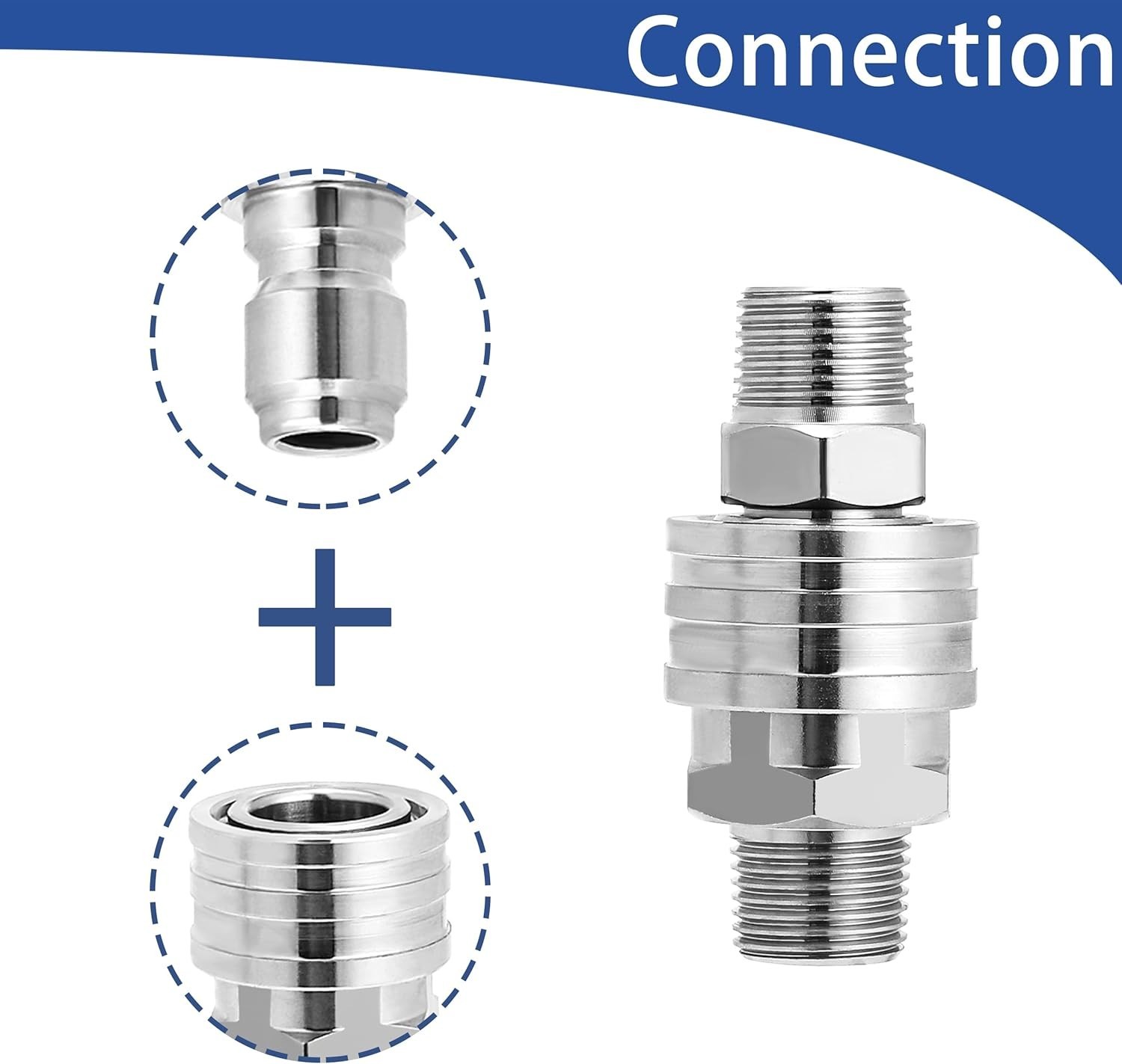 Ball Valve Pressure Washer Adapter Set, 2 Sets 3/8″ Quick Connect Fittings, M…