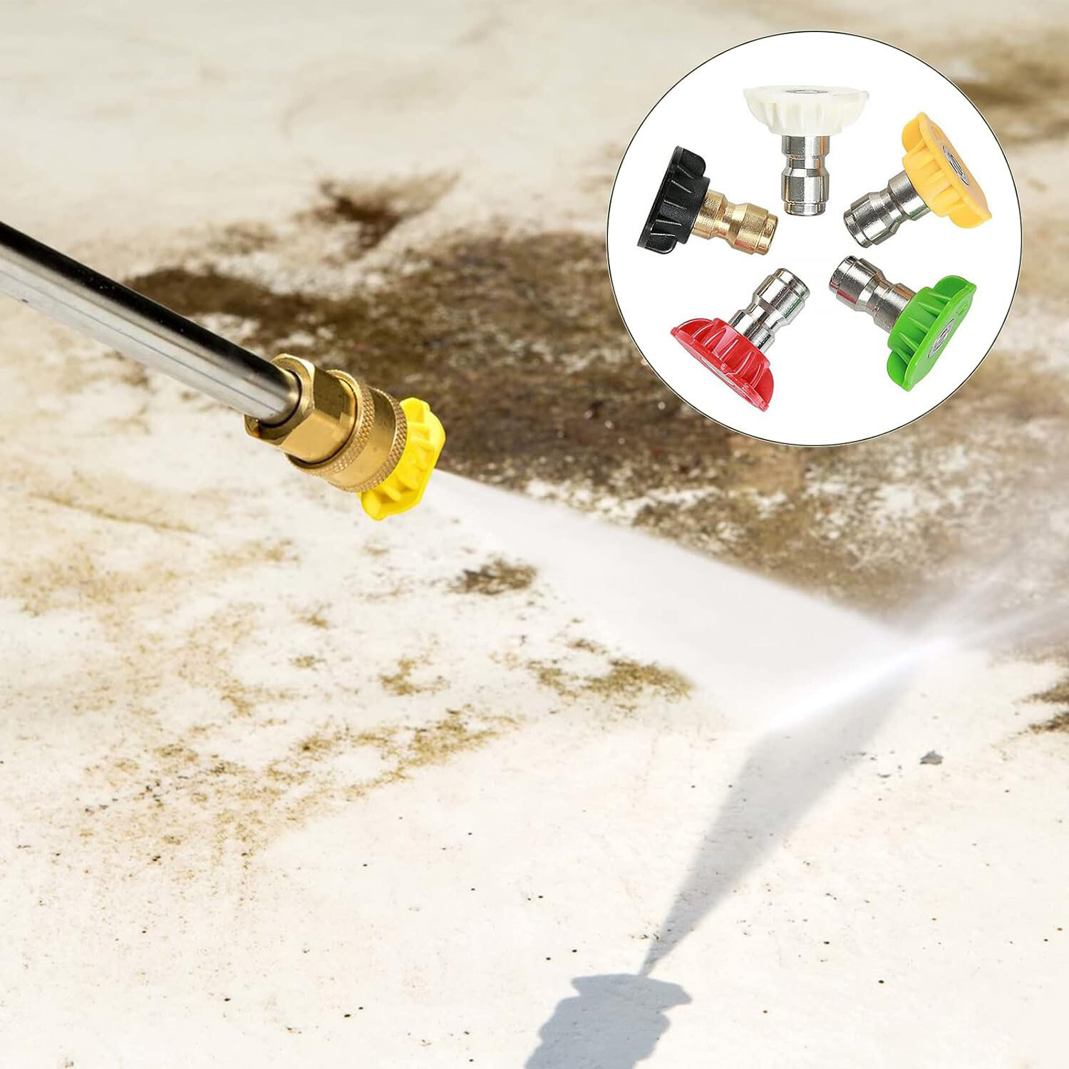 5pcs Quick Connect 1/4 Set Pressure Washer Nozzles Versatile Cleaning Spray Tips