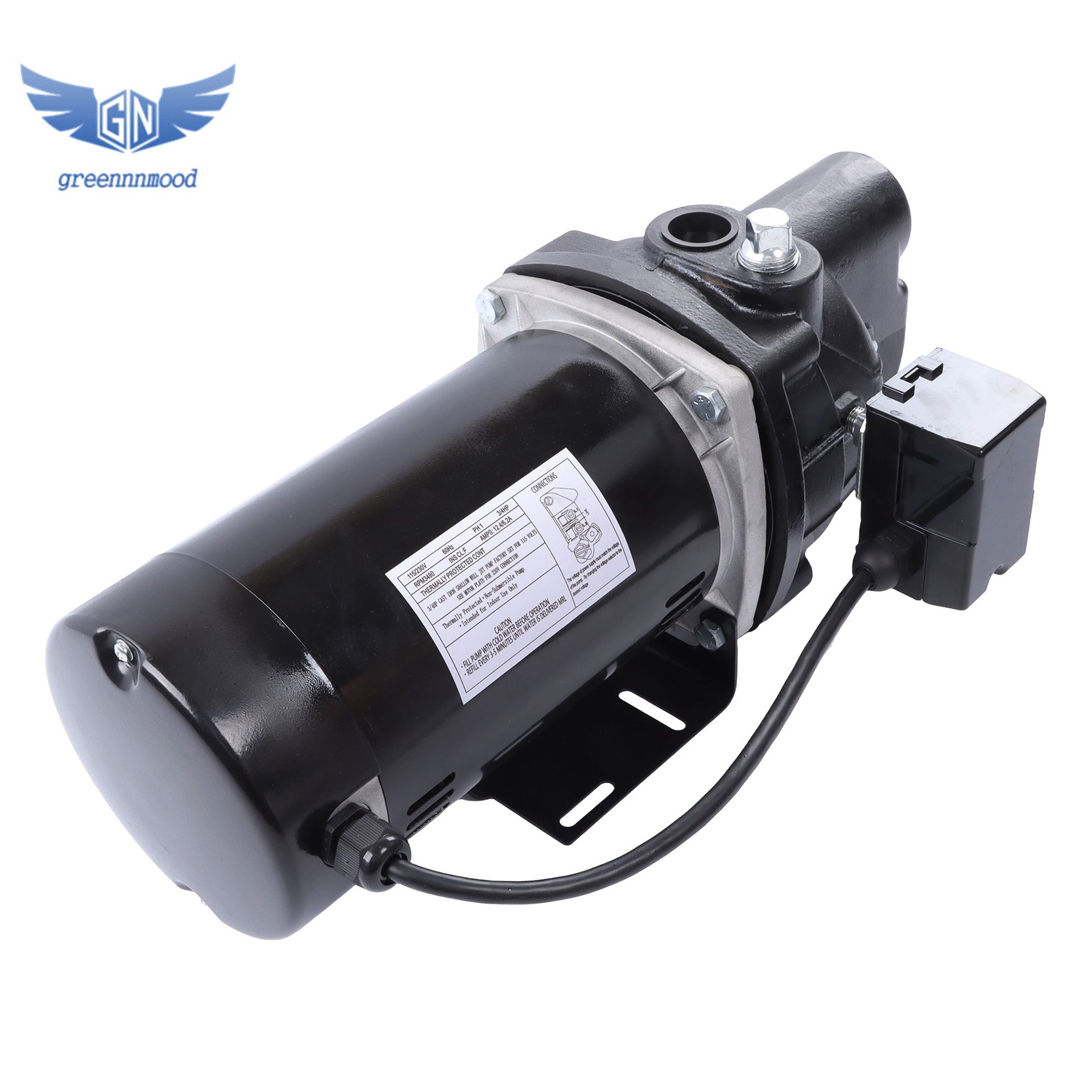 Heavy Duty SWS75-3/4 HP Cast Iron Shallow Jet Well Pump – Up to 510GPH 115/230V