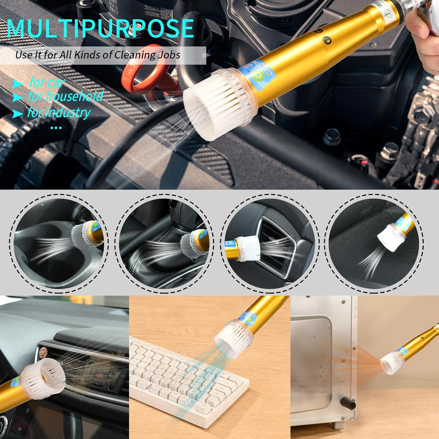 GOCCIDA High Pressure Car Cleaning Gun,Car Air Blow Gun,Tornado Dry Cleaning Gun