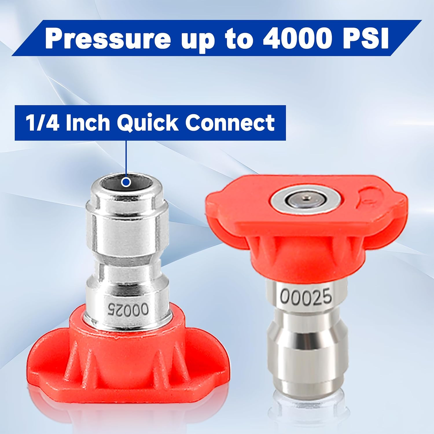 Pressure Washer Tips, Set of 7 Power Washer Nozzle Tips Multiple Degrees, 1/4 In