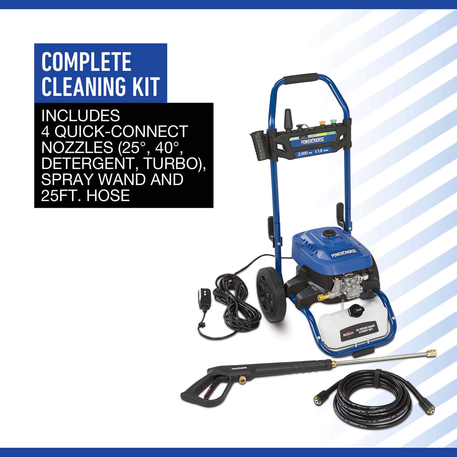 Powerhorse Electric Cold Water Pressure Washer, 2000 PSI, 1.6 GPM