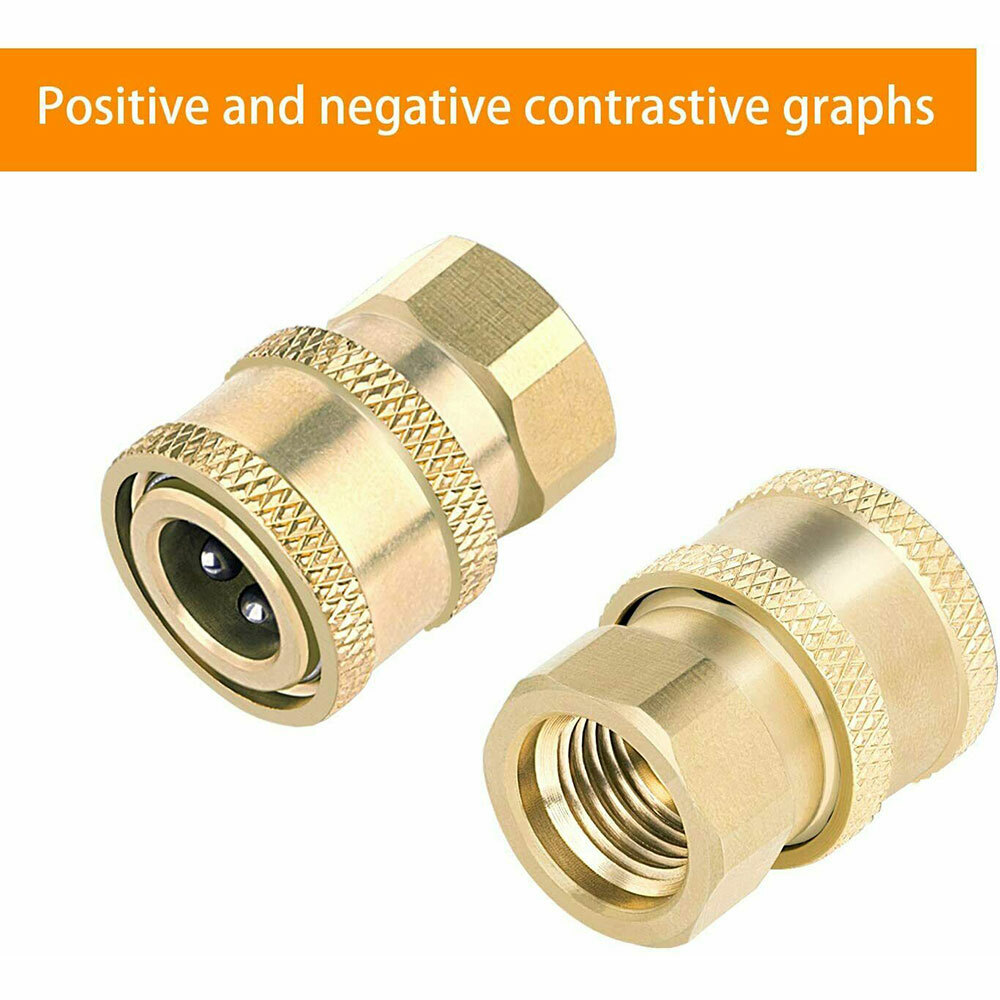 High Power 2X Pressure Washer Coupler Fittings 1/4 INCH Connect To Female NPT