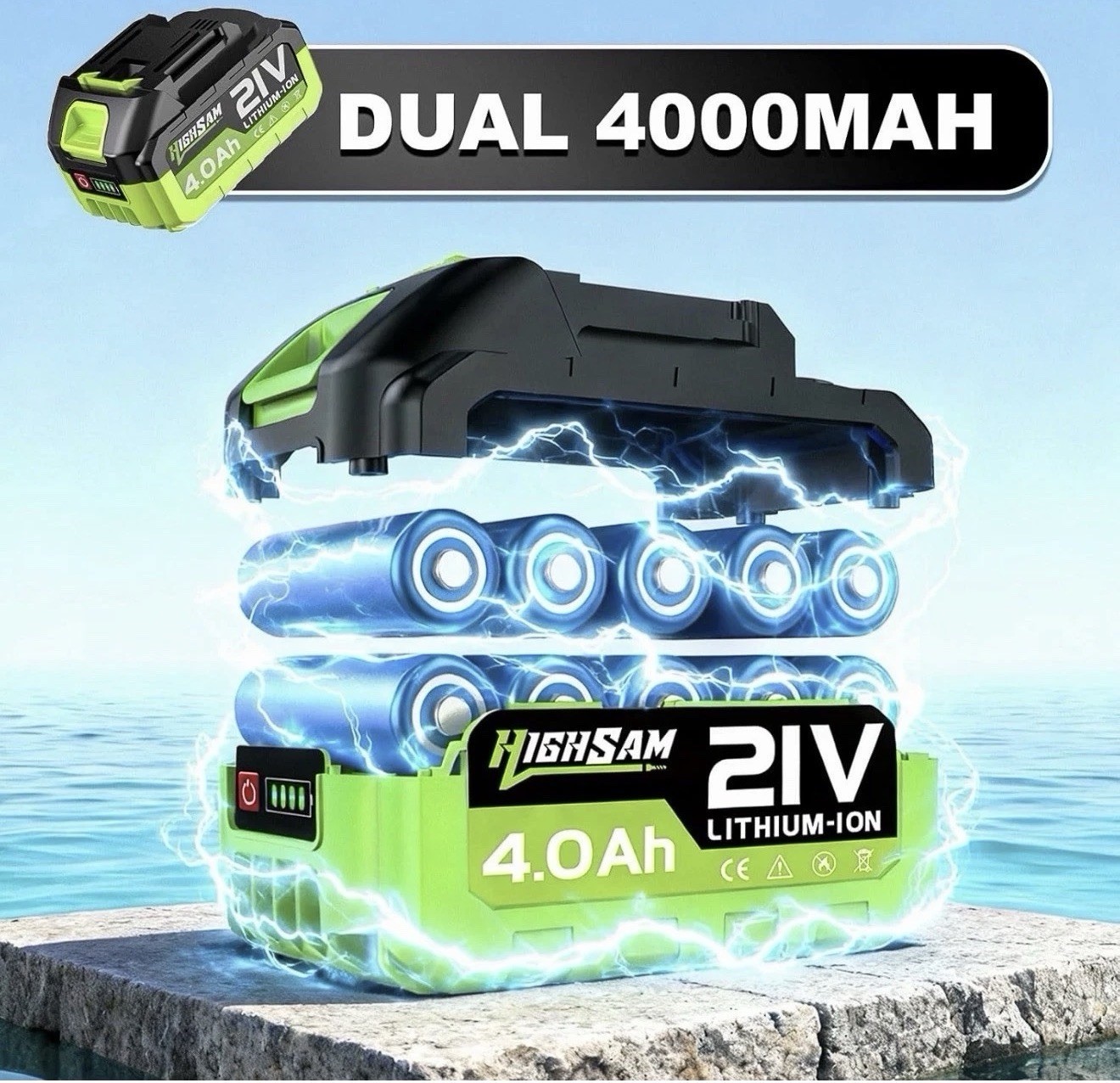 Cordless Handheld Washer,1500Psi Brushless Portable Cleaning Tool | 2×4000Mah