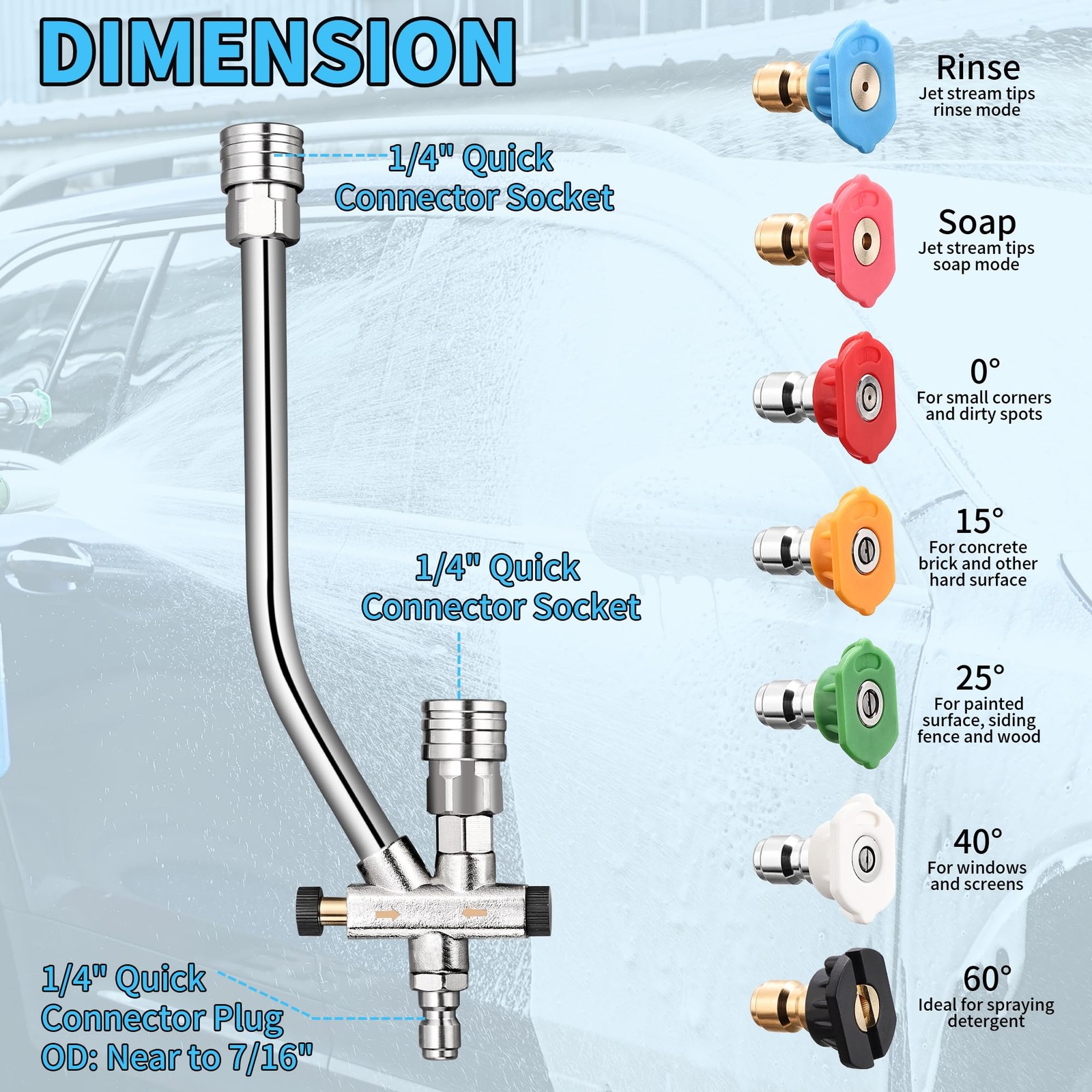 Foam Cannon Dual Connector Accessory,Pressure Washer Double Tip Attachment fo…