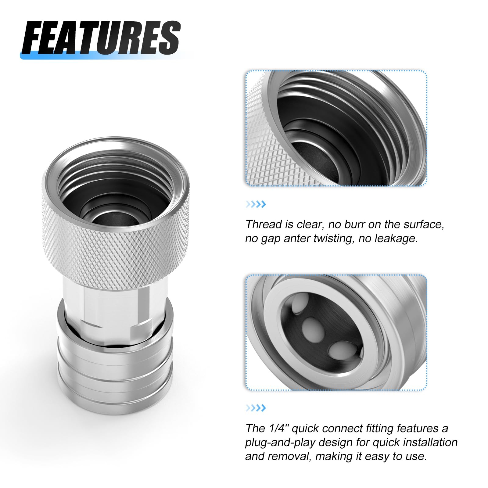 MEANLIN 2Pcs Garden Hose to Pressure Washer Adapter, 3/4″ GHT to 1/4″ Quick C…