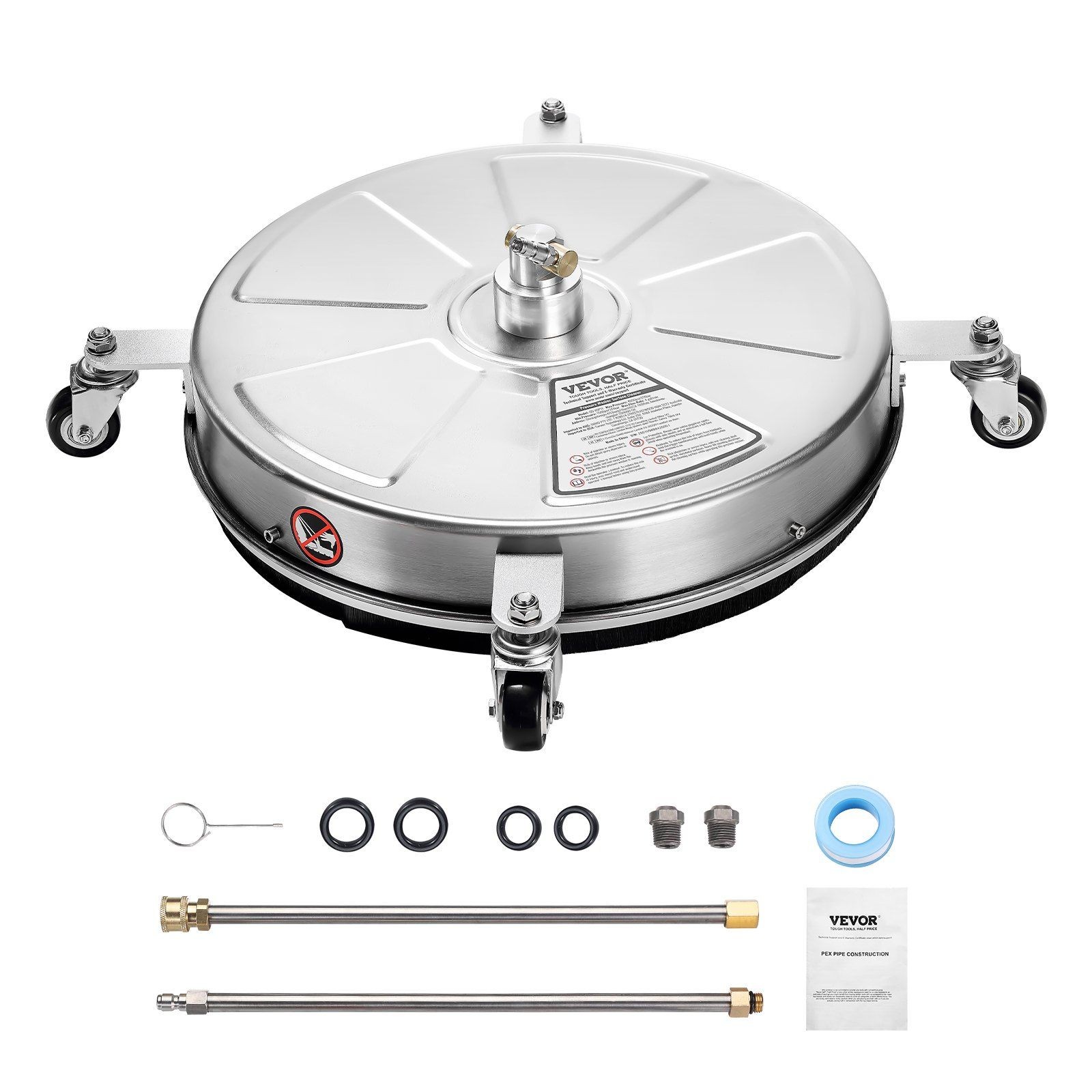 4000PSI 18in 4-Wheel Surface Cleaner & Quick Connect & Stainless Steel