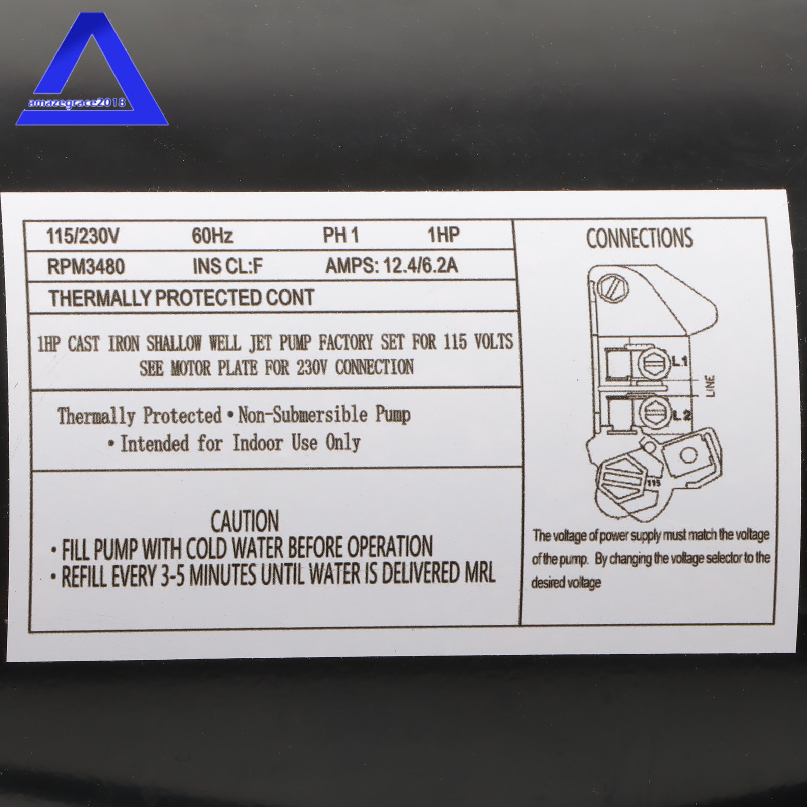 Heavy Duty 1 HP Shallow Well Jet Pump SWS100 Up to 510 GPH 1PH 115/230V 3480RPM