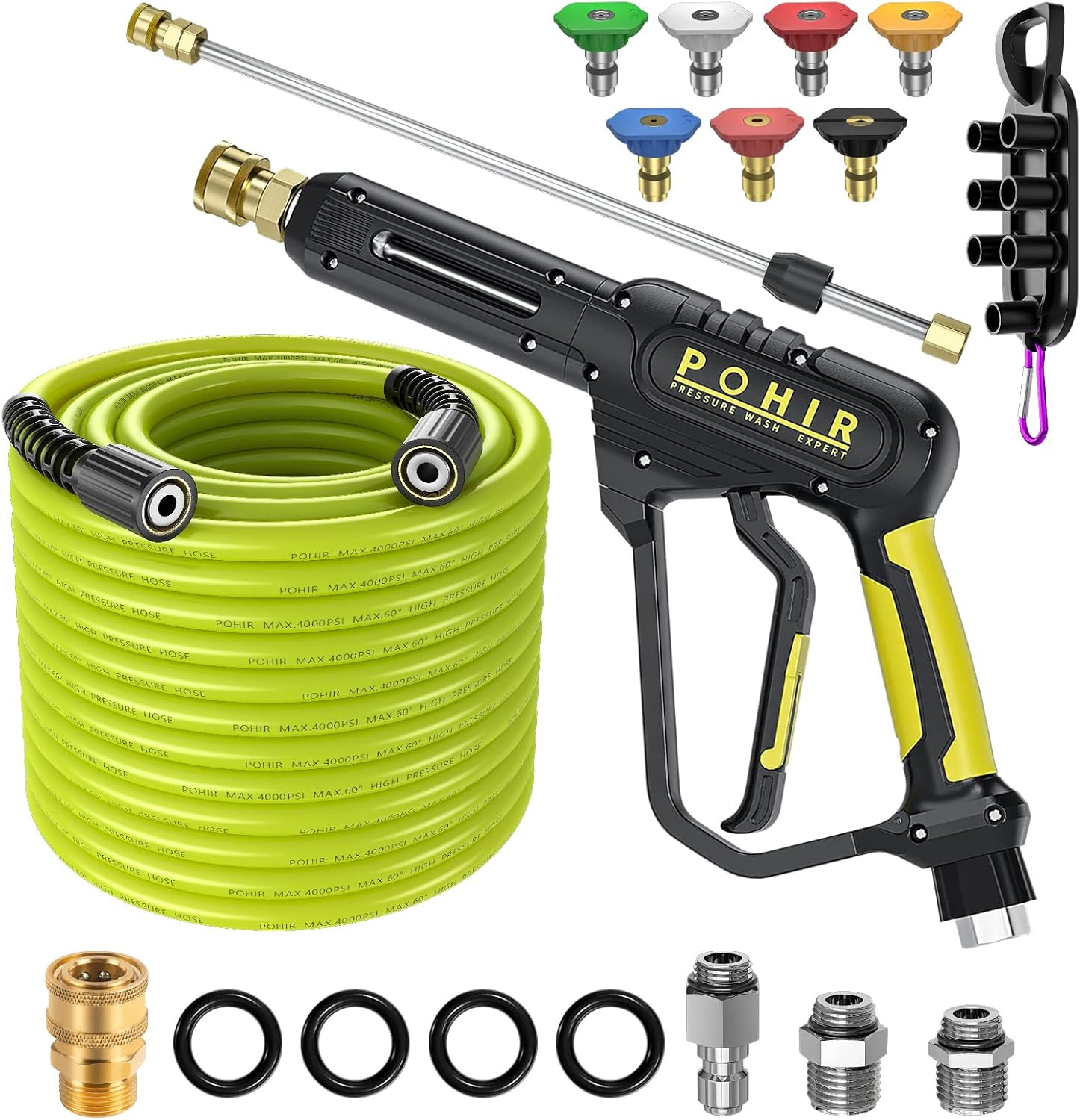 Pressure Washer Gun and Hose, 3600 PSI, 3/8″ Quick Connect | M22 15Mm/14Mm Fitti