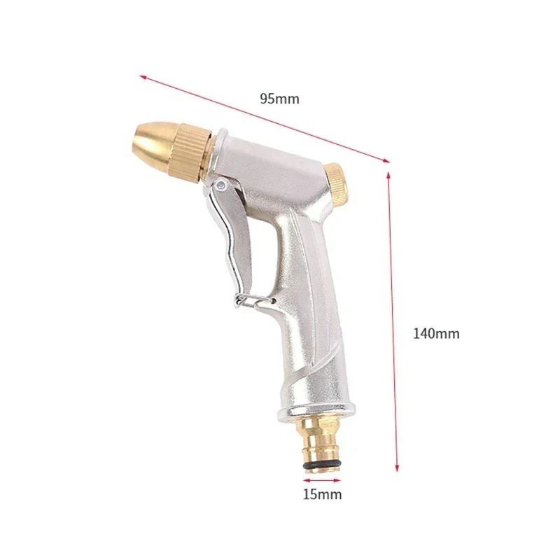 High Pressure Water Spray Gun Metal Brass Nozzle Wash Hose Pipe Car Garden Lawn
