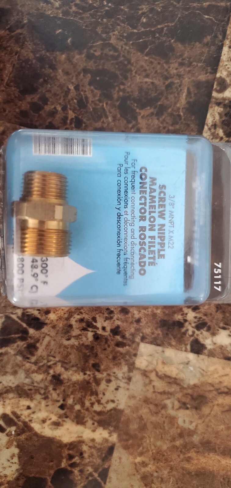 Forney 3/8 MNPTxM22 Screw Nipple 75117