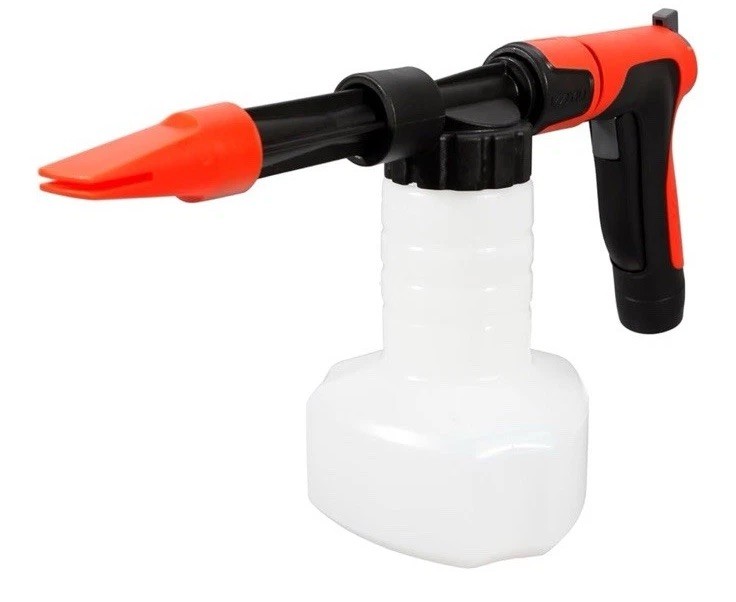 Aqua Joe RED 2-in-1 W/Bristle Brush and Detailer Sponge Attachments, Quick-Conn
