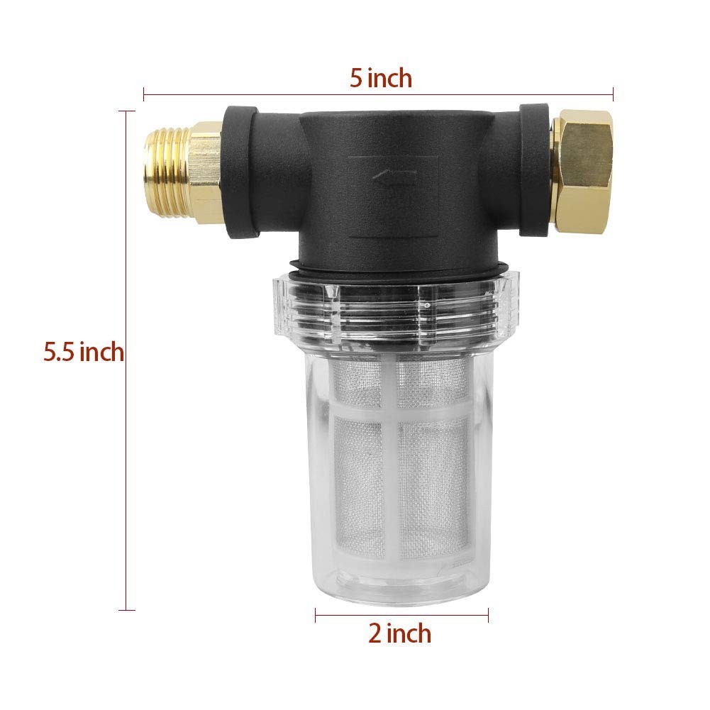 Garden Hose Inlet Filter Inline Water Pressure Washer Washing Machine Sediment