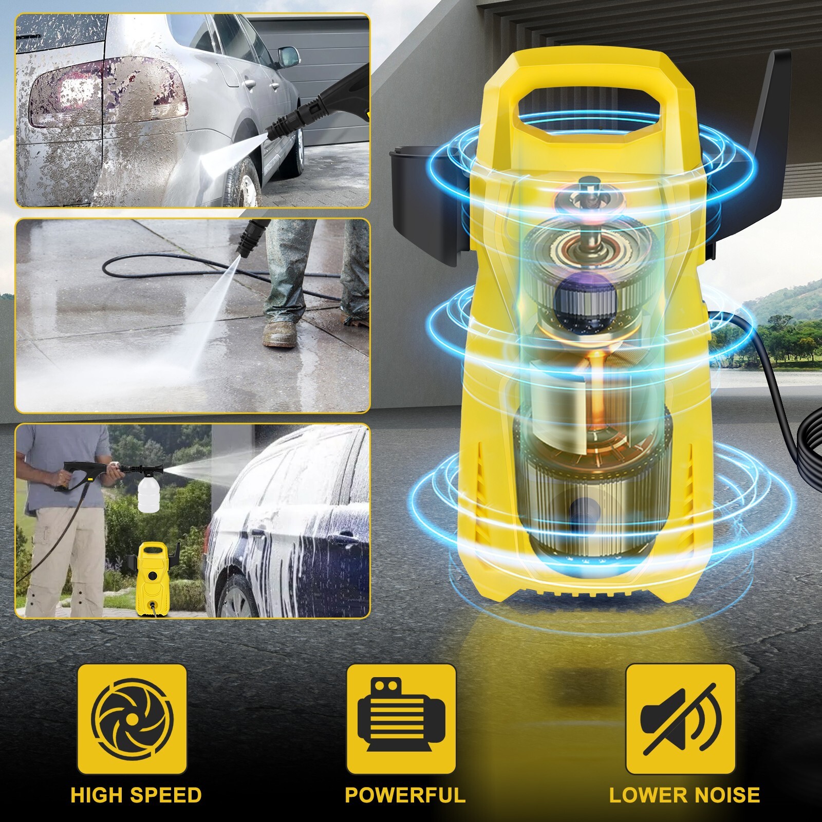 110V Electric Pressure Washer for Car & Home Cleaning, 2800W High Power