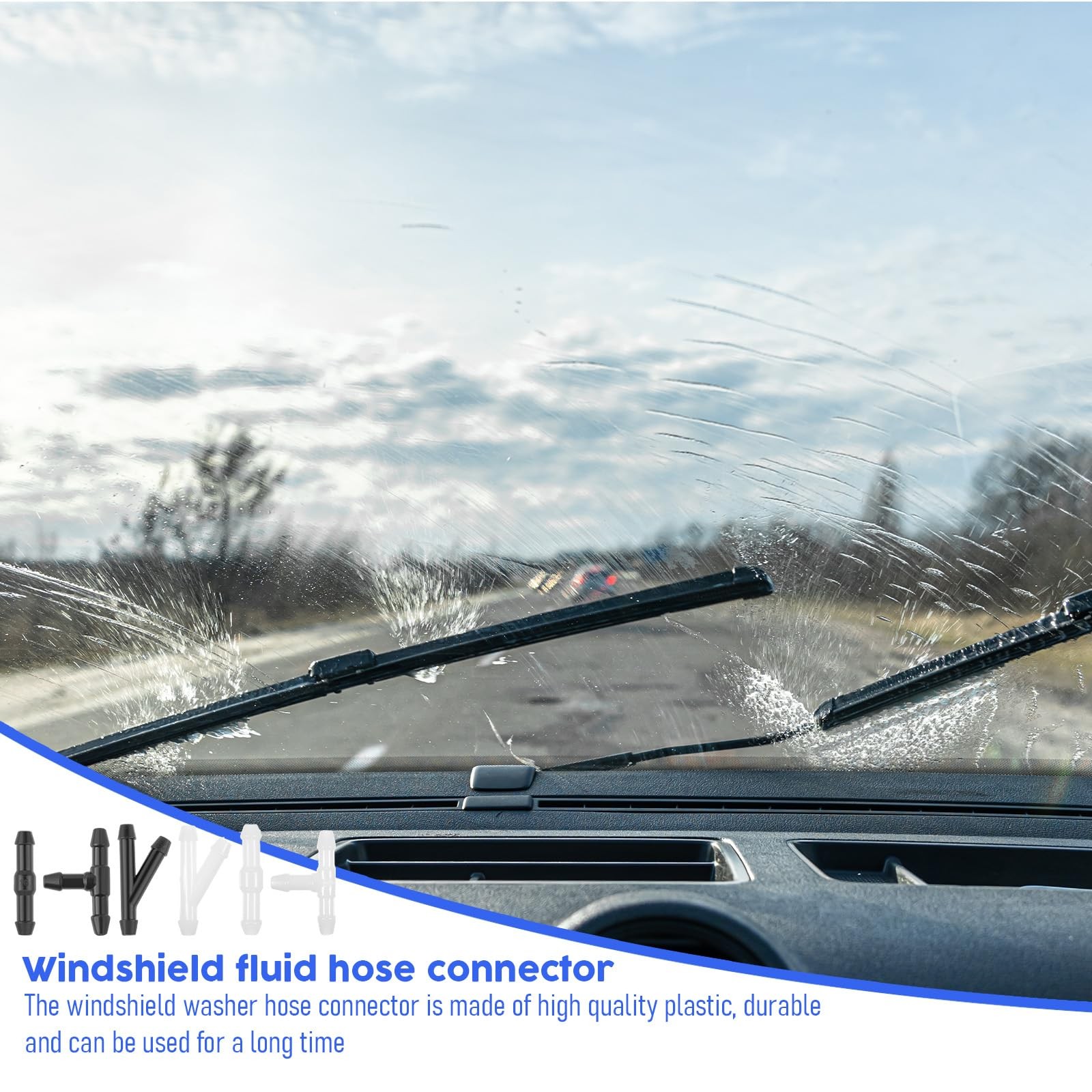 30 PCS Windshield Wiper Hose Connectors 2Way 3Way I/T/Y Splitter Adapters