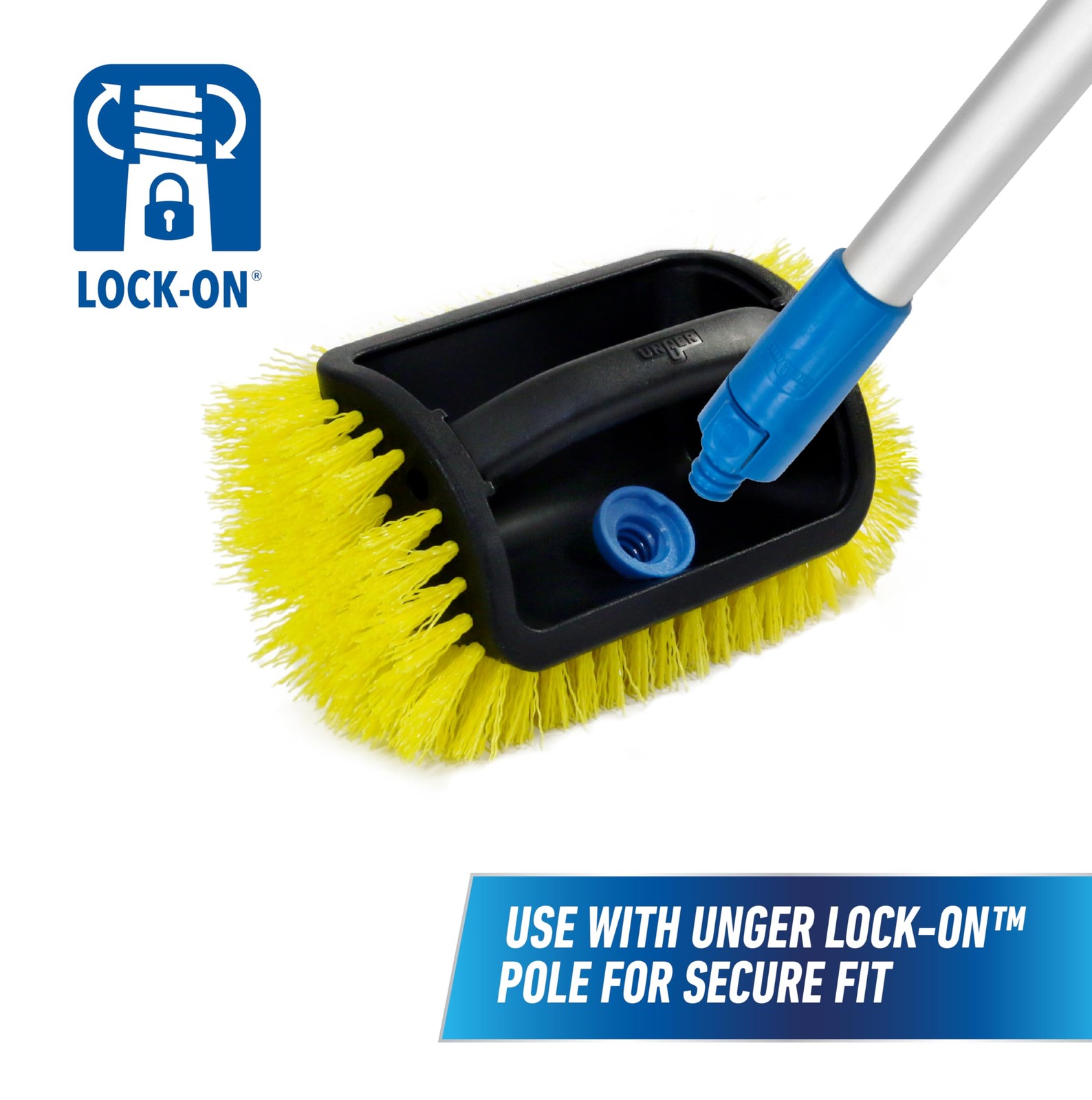 Unger Professional Lock-On 4-Sided Outdoor Scrub Brush, (Pack of 1), _