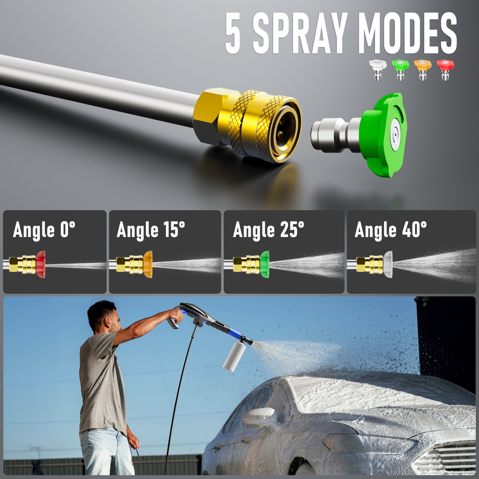 Pressure Washer 4200PSI 2.5GPM, Extension Hose Reel, Foam Cannon, for Outdoor