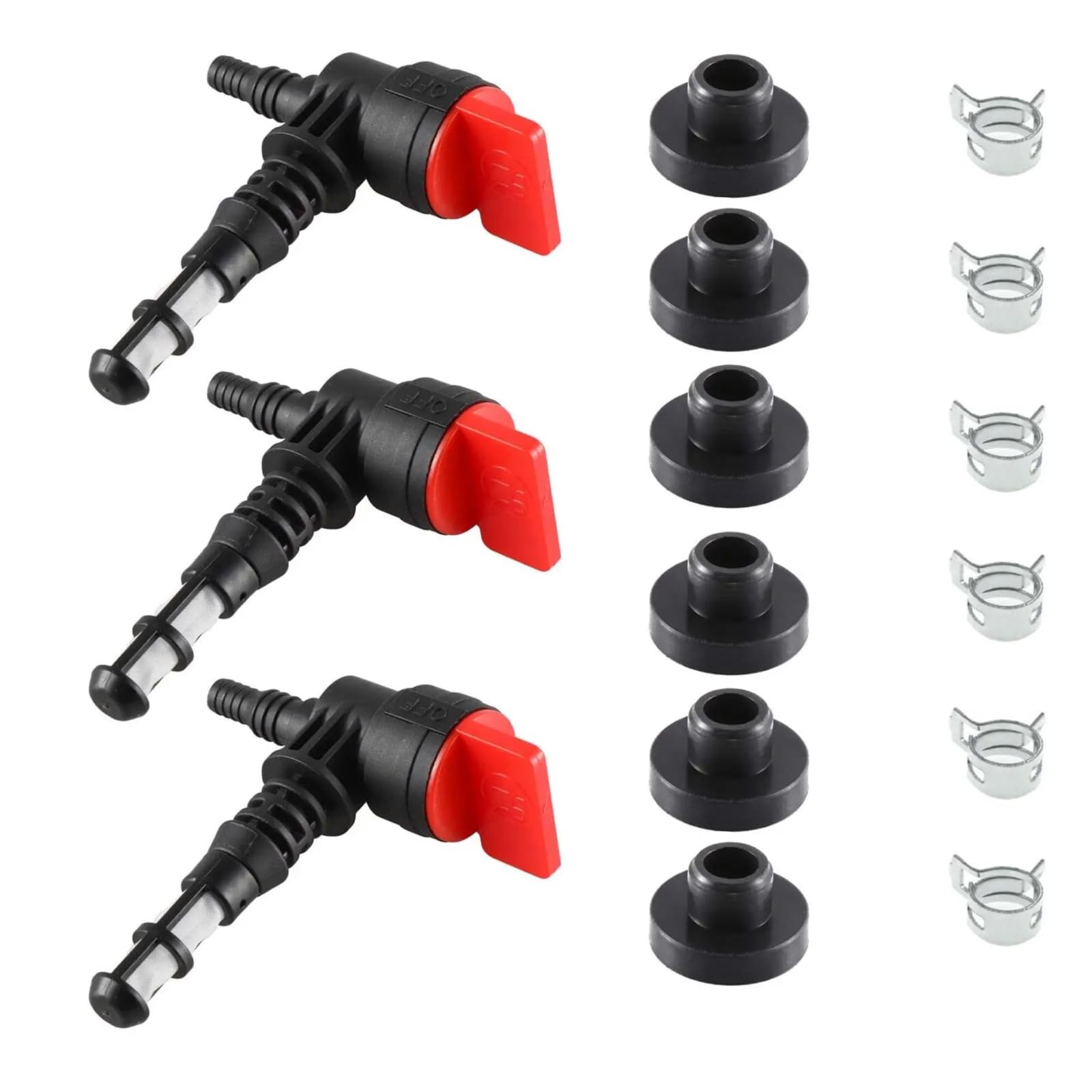 90 Degree Fuel Gas Shut Off Valve W/Grommet Clamps Generator Tank Grommet Bus…