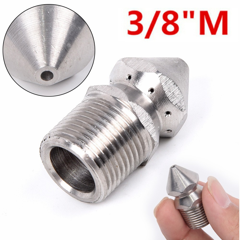 Washer Nozzle Cleaner Sewer Head Hose Drain 3/8BSP Male Steel Brass Rustproof