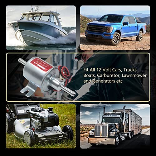 Effoexpart Universal Electric Fuel Pump 12V Transfer Low Pressure 5-9 PSI Gas