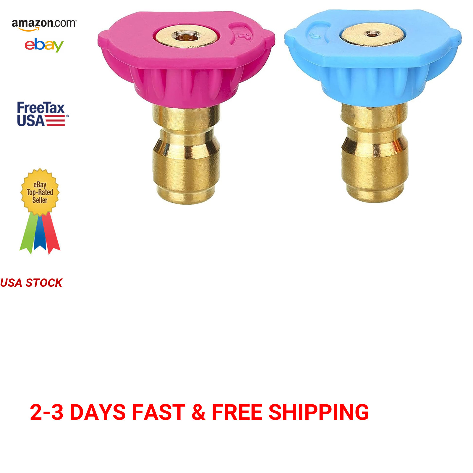 Pressure Washer Nozzle Kit, Quick Connect, Soap and Rinse Tips, Long Range Jet