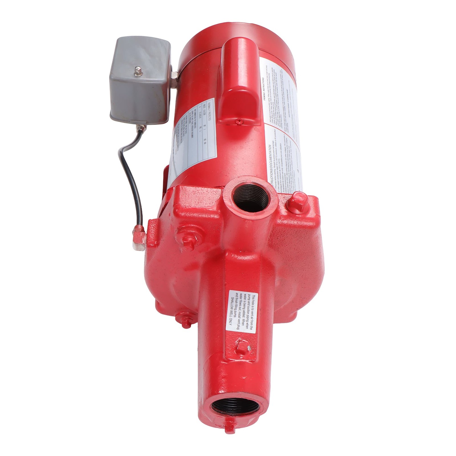 Cast Iron Shallow Well Jet Pump 1 HP 23 GPM Dual Voltage 115/230 Volt Red 602208