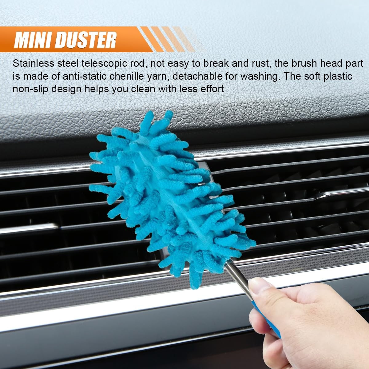 Tuxihapp 6PCS Microfiber Duster for Cleaning, 11.41 x 3.74 inch, Blue